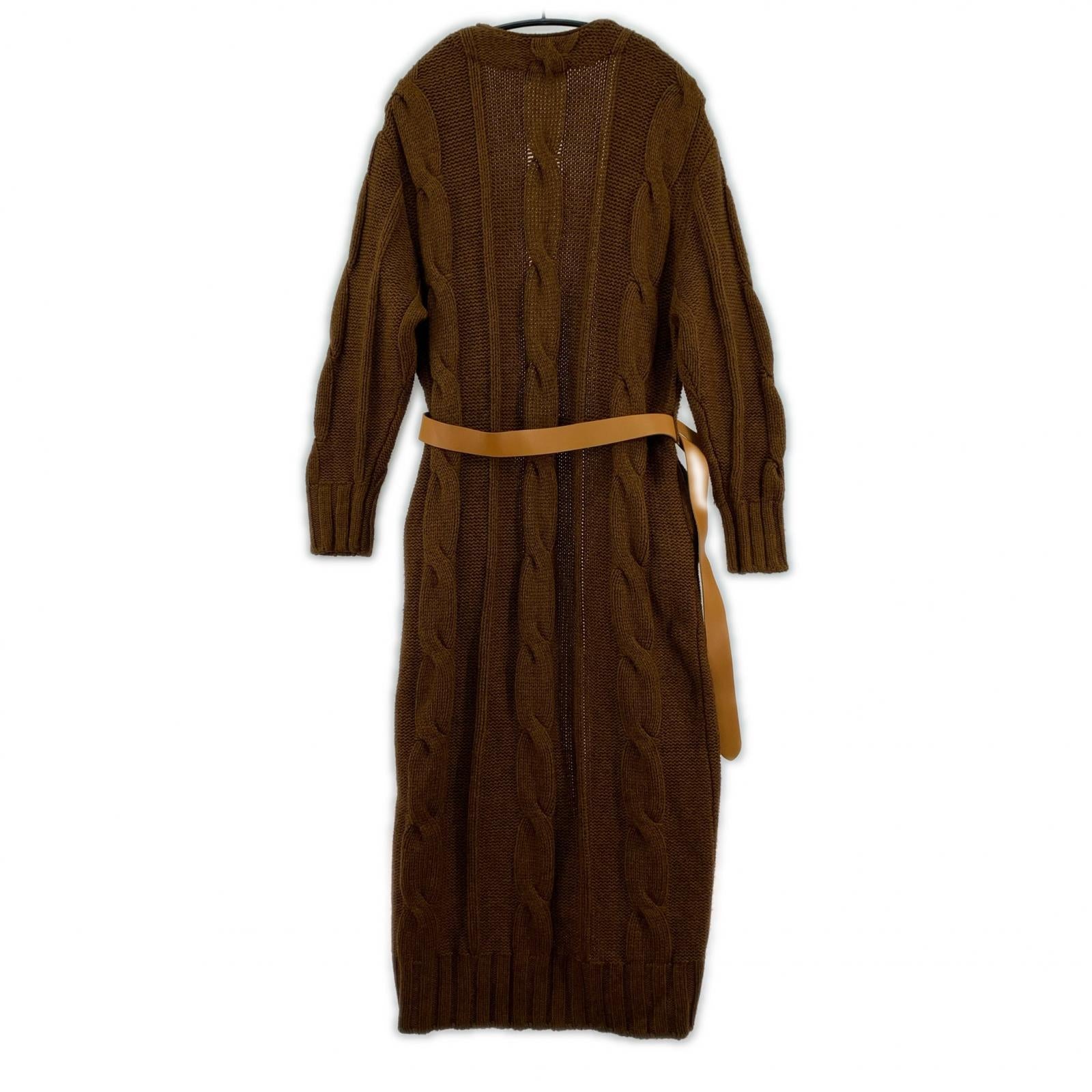 その他アウター Uhr/19AW/BIG CABLE LONG GOWN/ブラウン