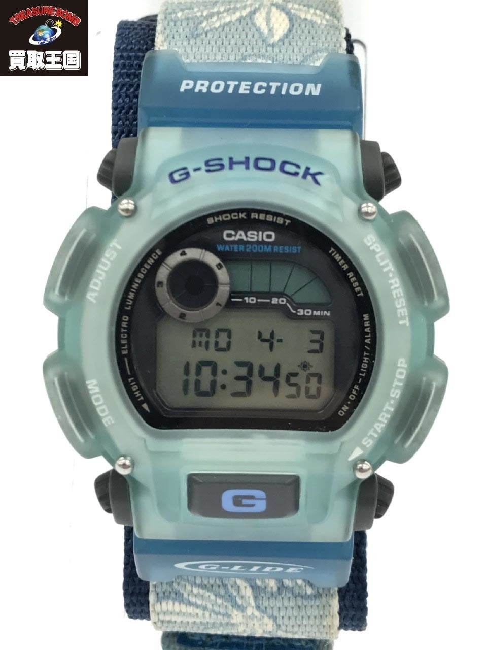 腕時計 G-SHOCK クォーツ腕時計 DW-9000 デジタル 花柄バンド 青系