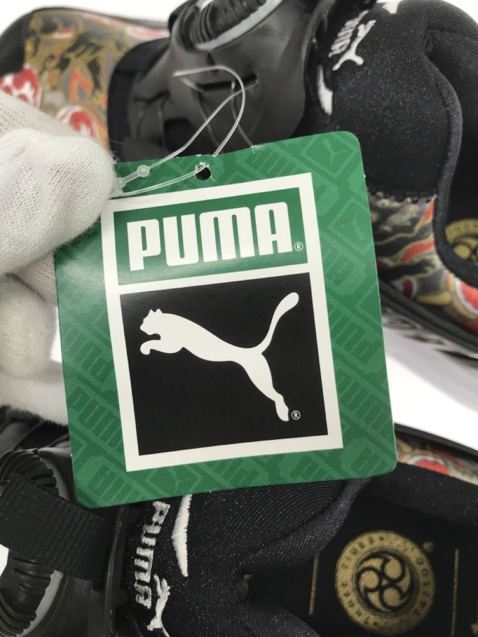 スニーカー THREETIDESTATTOO×ATMOS×PUMA DISC BLAZE BLACK