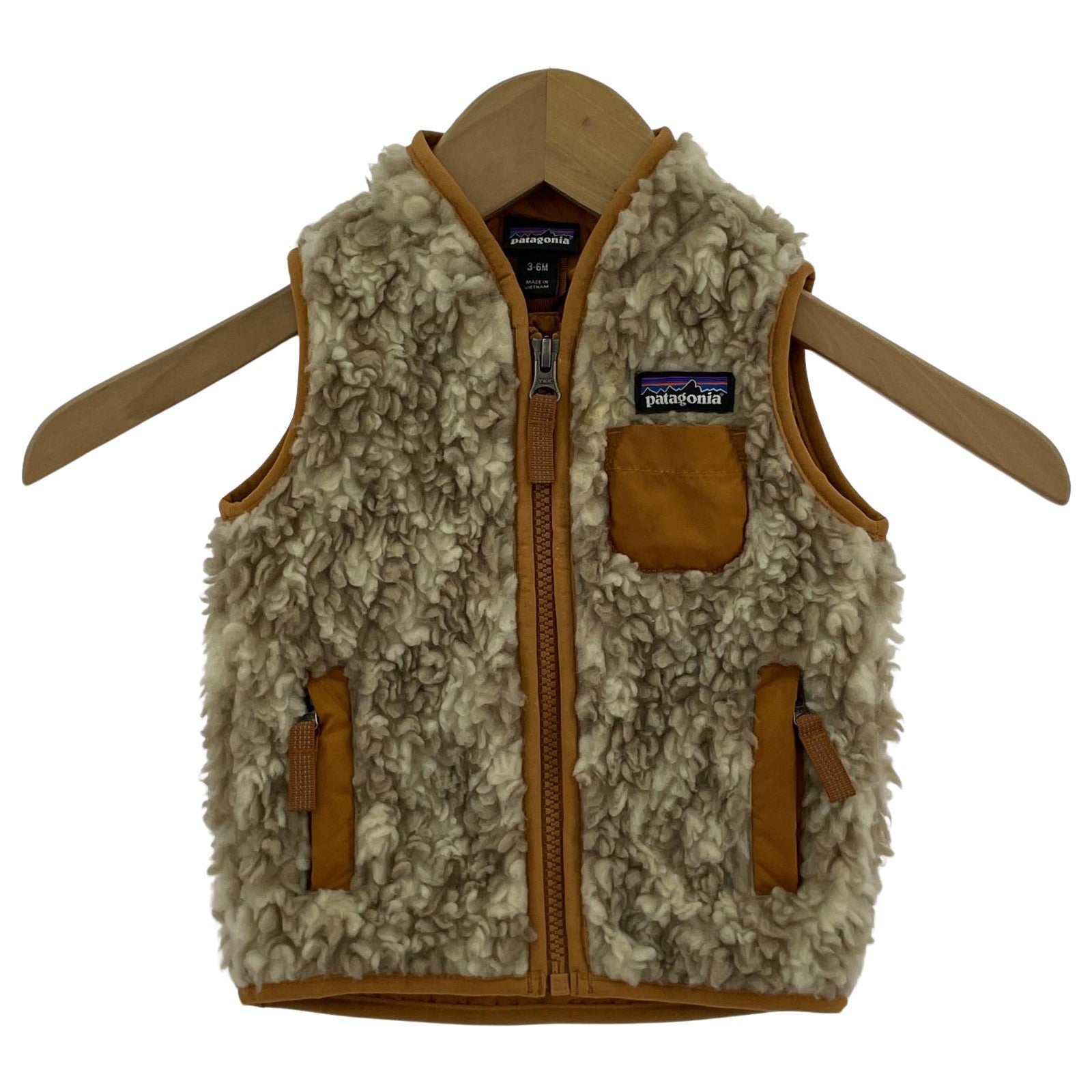 その他トップス patagonia フリーズボアZIPベスト(3-6M)茶系