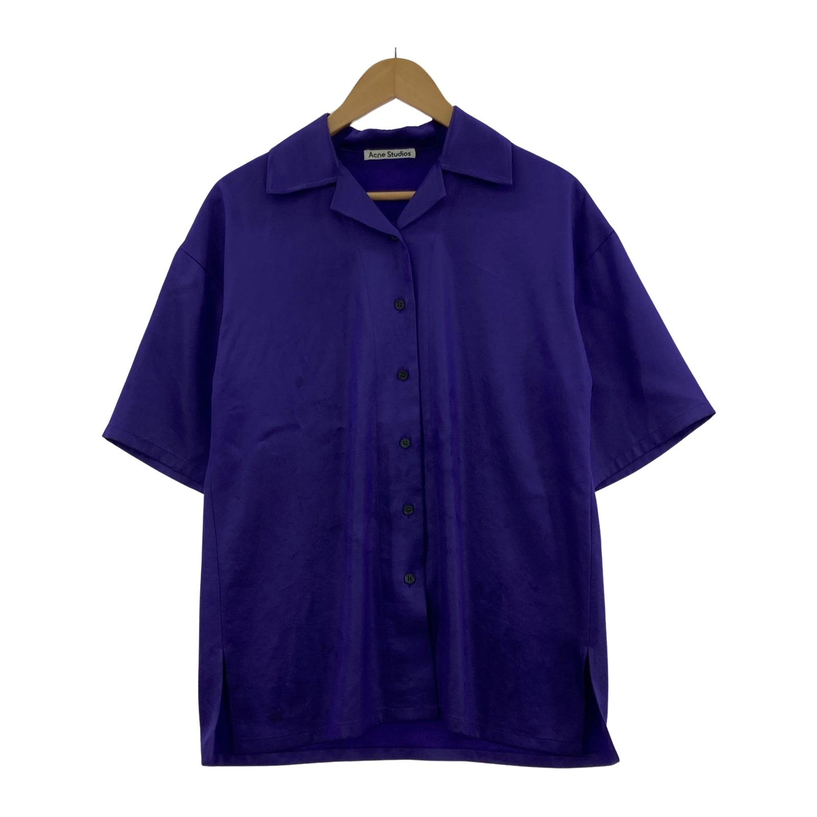 長袖シャツ Acne Studios/サテン/オープンカラーシャツ/パープル/32/FN-WN-BLOU000426 32 パープル