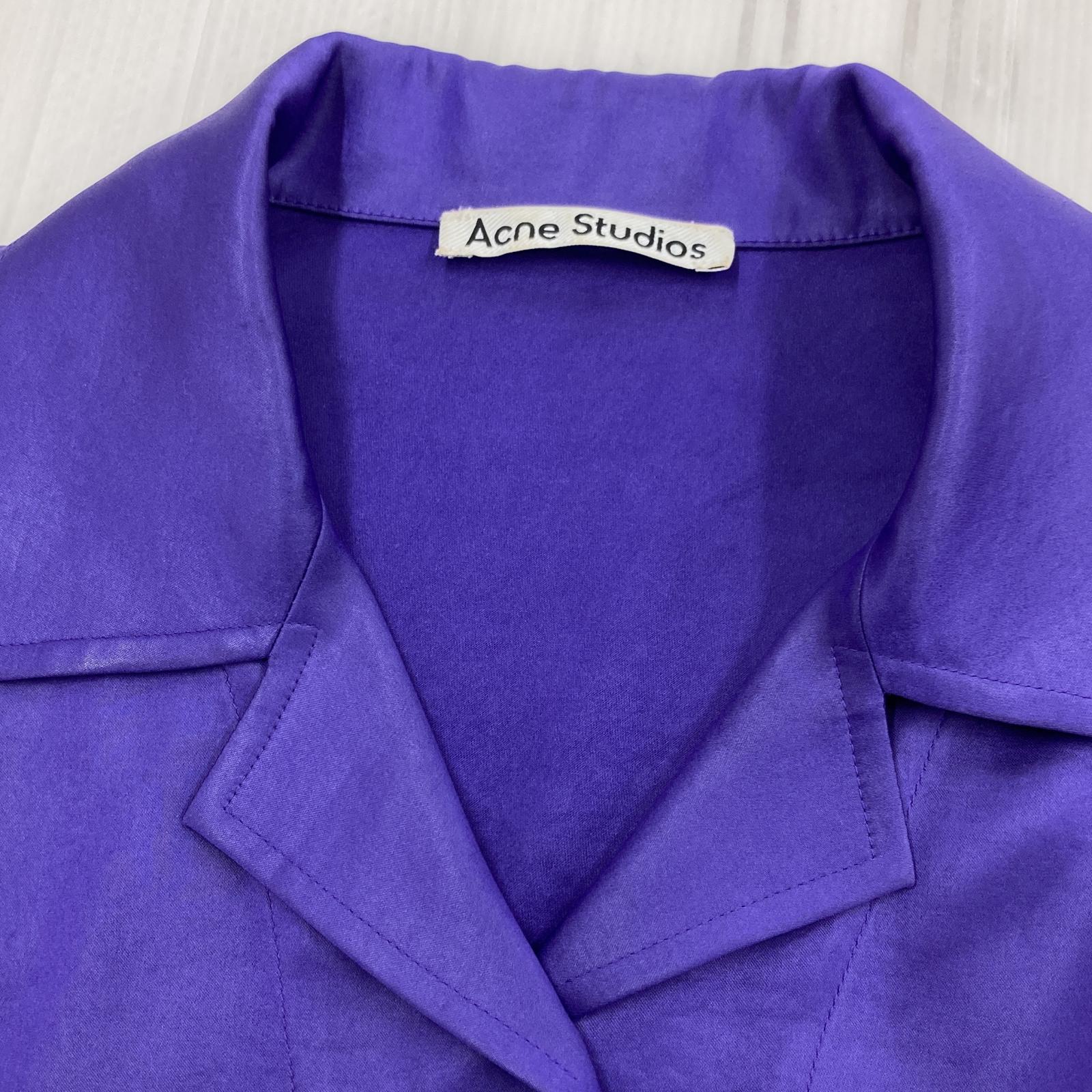 長袖シャツ Acne Studios/サテン/オープンカラーシャツ/パープル/32/FN-WN-BLOU000426 32 パープル