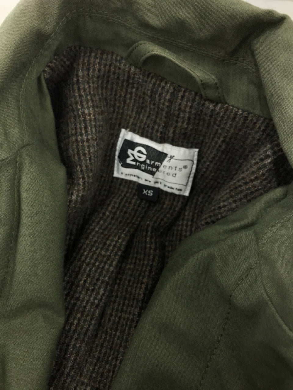 その他アウター Engineered Garments 内ツイードミリタリーコート XS オリーブ