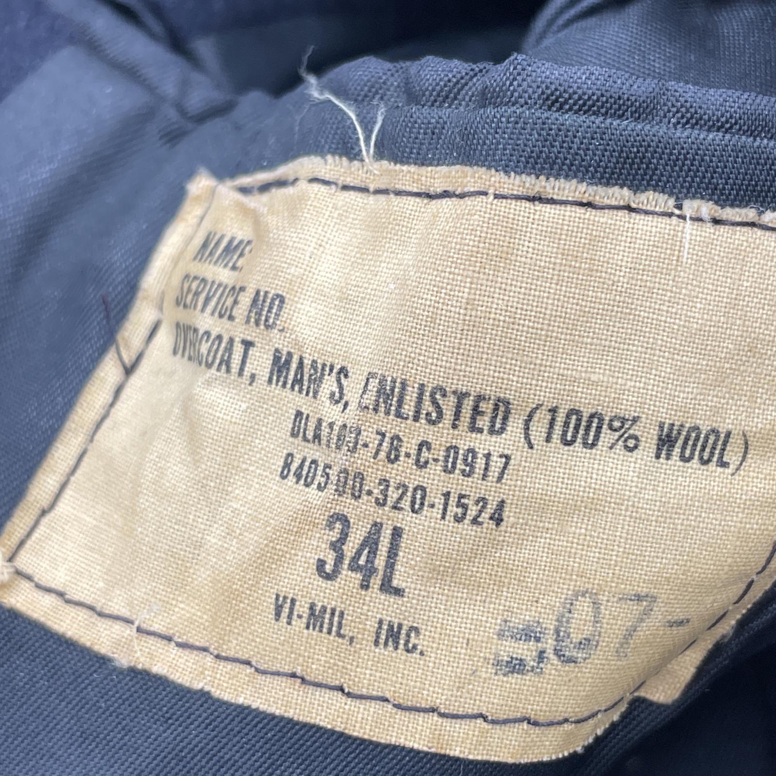 その他アウター OVERCOAT 米軍 ミリタリーコート BLK (34L) ブラック