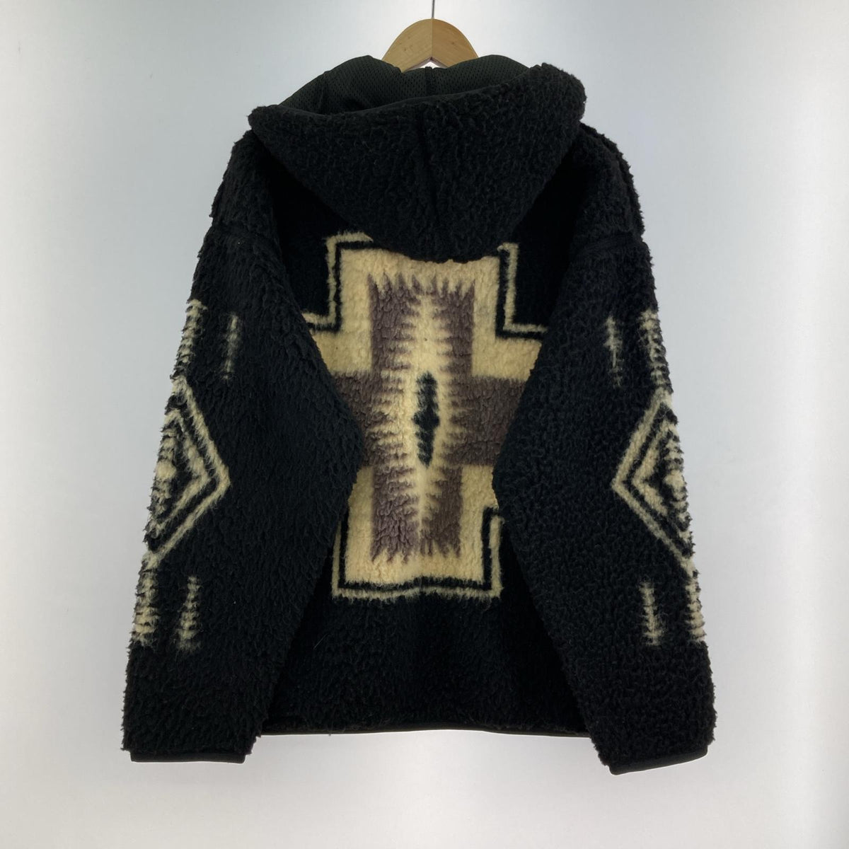 ブルゾン JACQARD BOA FLEECE HOODIE M ブラック