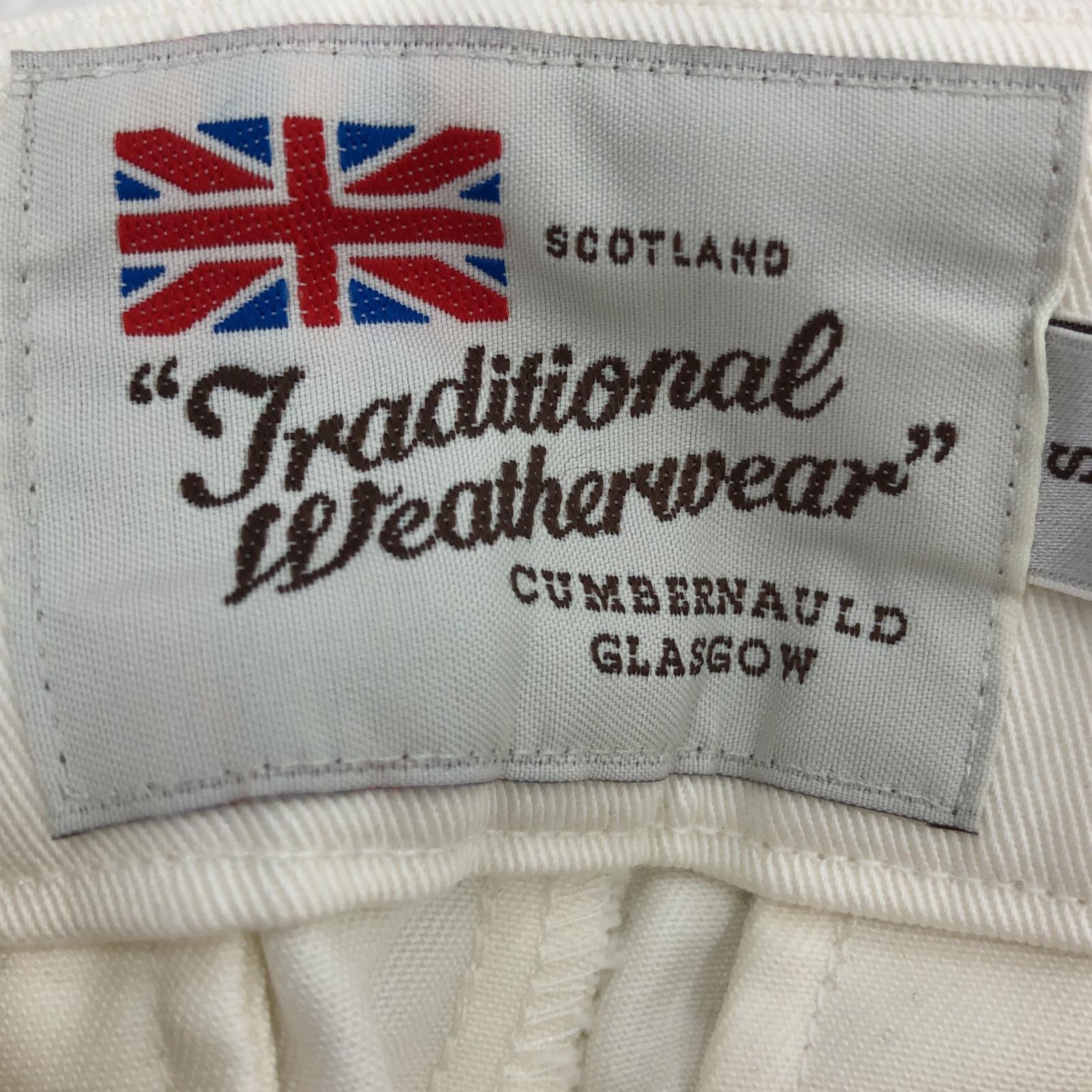その他ボトムス Traditional Weatherwear HIGH WAIST PT タックパンツ 白 S ホワイト