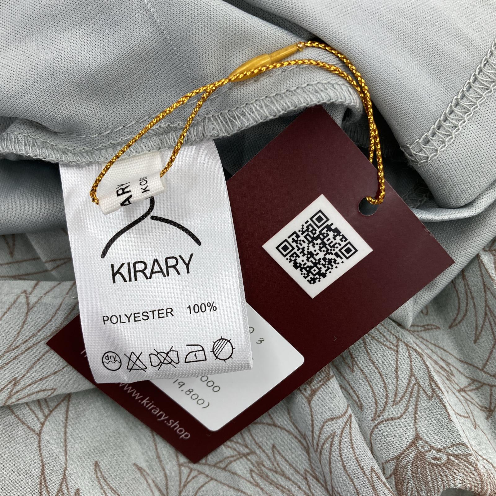 ワンピース KIRARY 花柄デザインロングシャツワンピース(- グレー