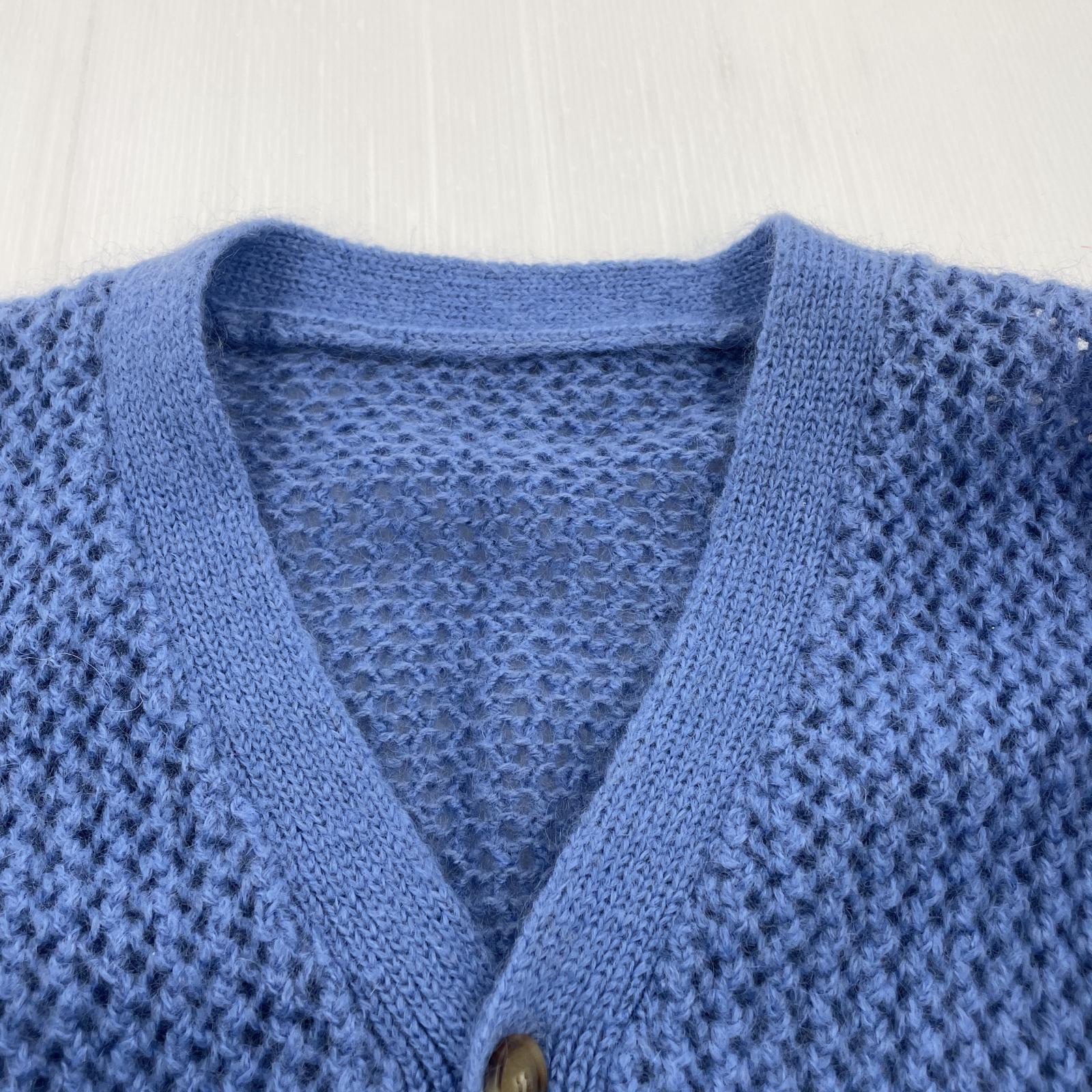 その他トップス crepuscule 21AW モヘヤカーディガン 青系 2103-023 ブルー