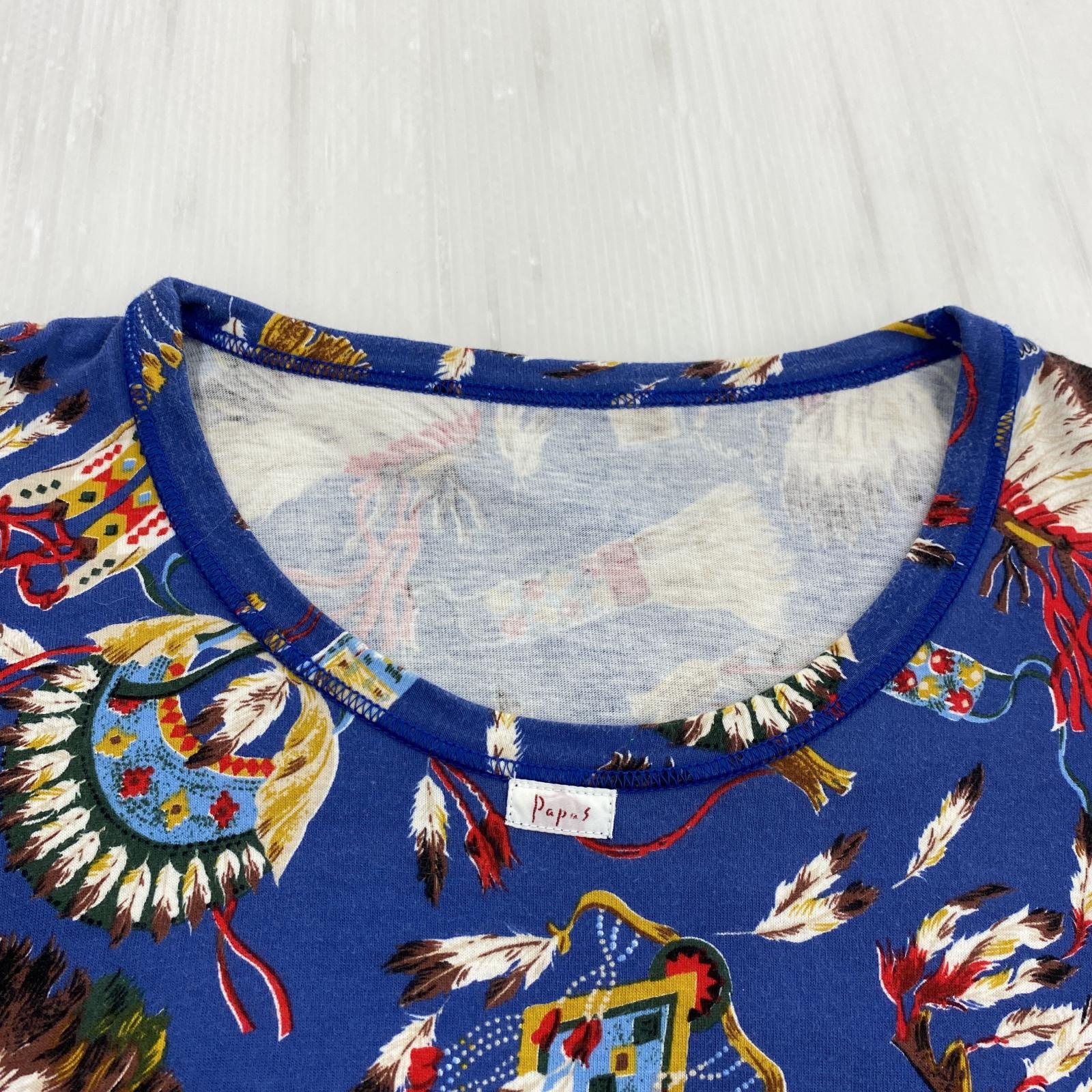 その他トップス PAPAS ドリームキャッチャー Tシャツ 青 M ブルー