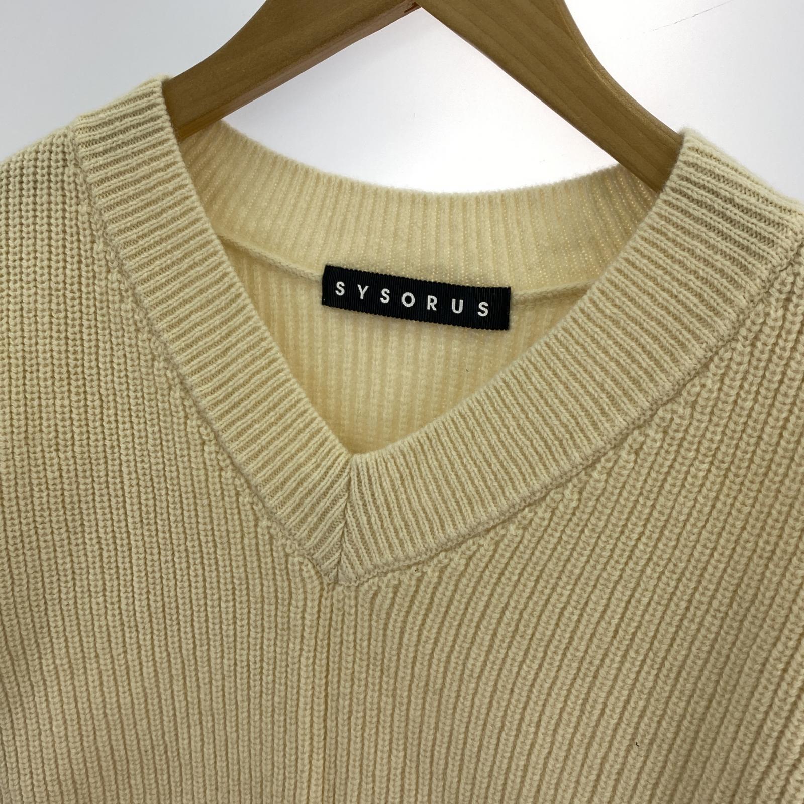 その他トップス SYSORUS × akko3839 Vネックミドルゲージニ ベージュ