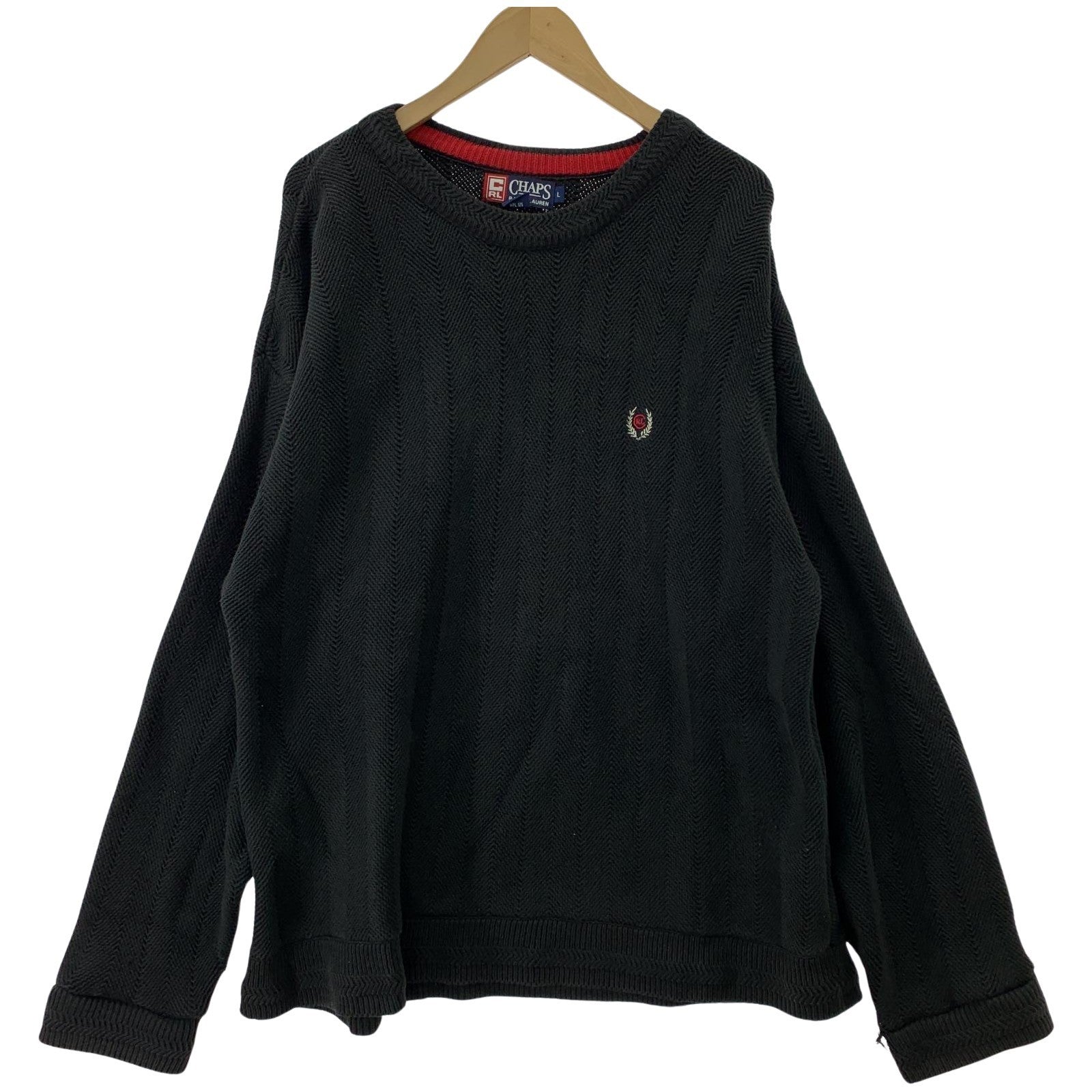 その他トップス POLO RALPH LAUREN CHAPS コットンハイゲージニット XXL L ブラック