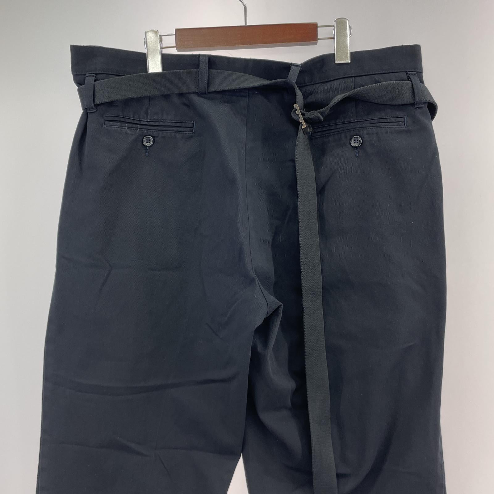 その他ボトムス MAISON EUREKA KAUFHAUS ベルテッド ラップワイドパンツ 黒 ブラック