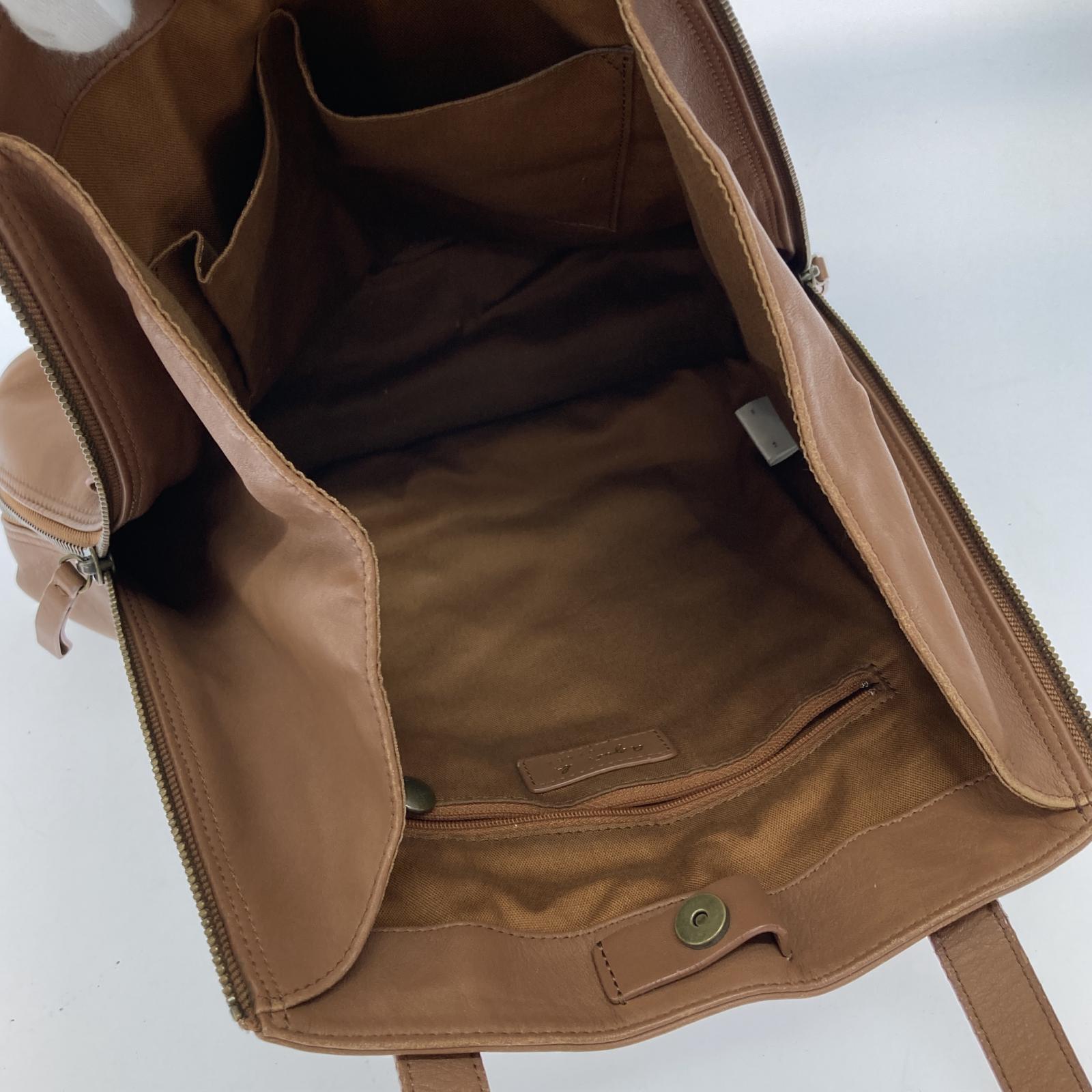 その他バッグ agnes b. スタッズ レザートートバッグ ブラウン