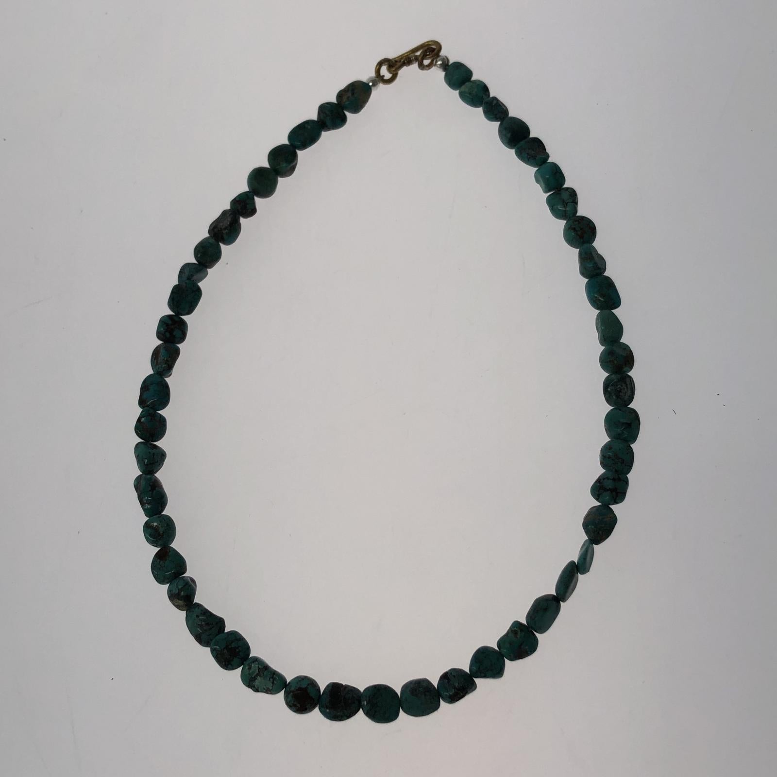 その他アクセサリー VINTAGE チャイニーズターコイズネックレス ウェブターコイズ 40cm