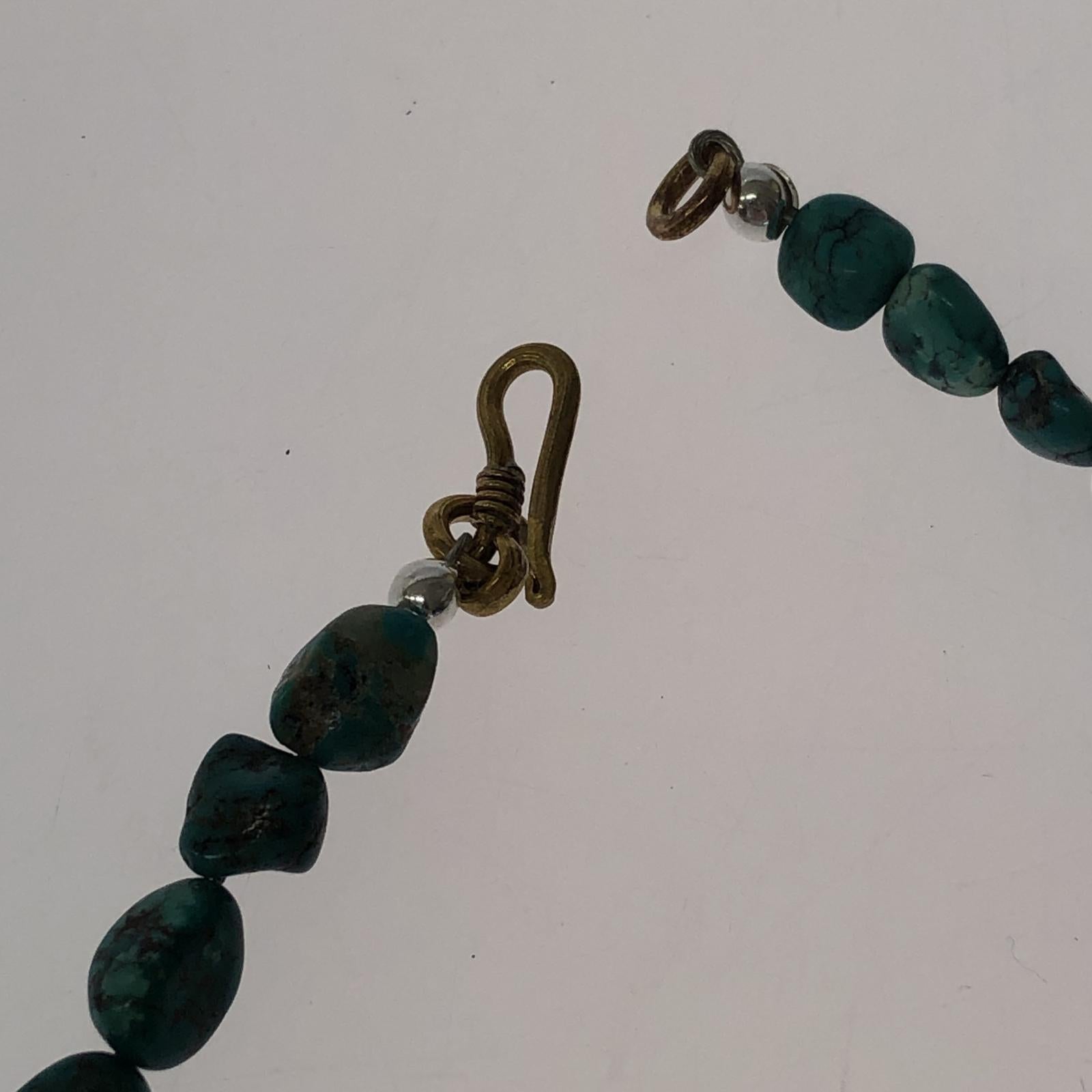 その他アクセサリー VINTAGE チャイニーズターコイズネックレス ウェブターコイズ 40cm