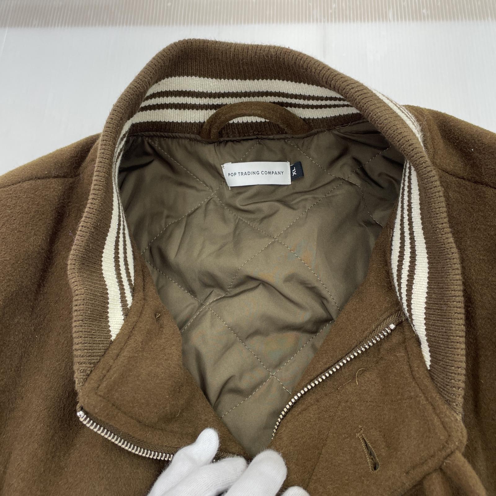 その他アウター POP TRADING COMPANY VARSITY JACKET スタジャン XL ブラウン