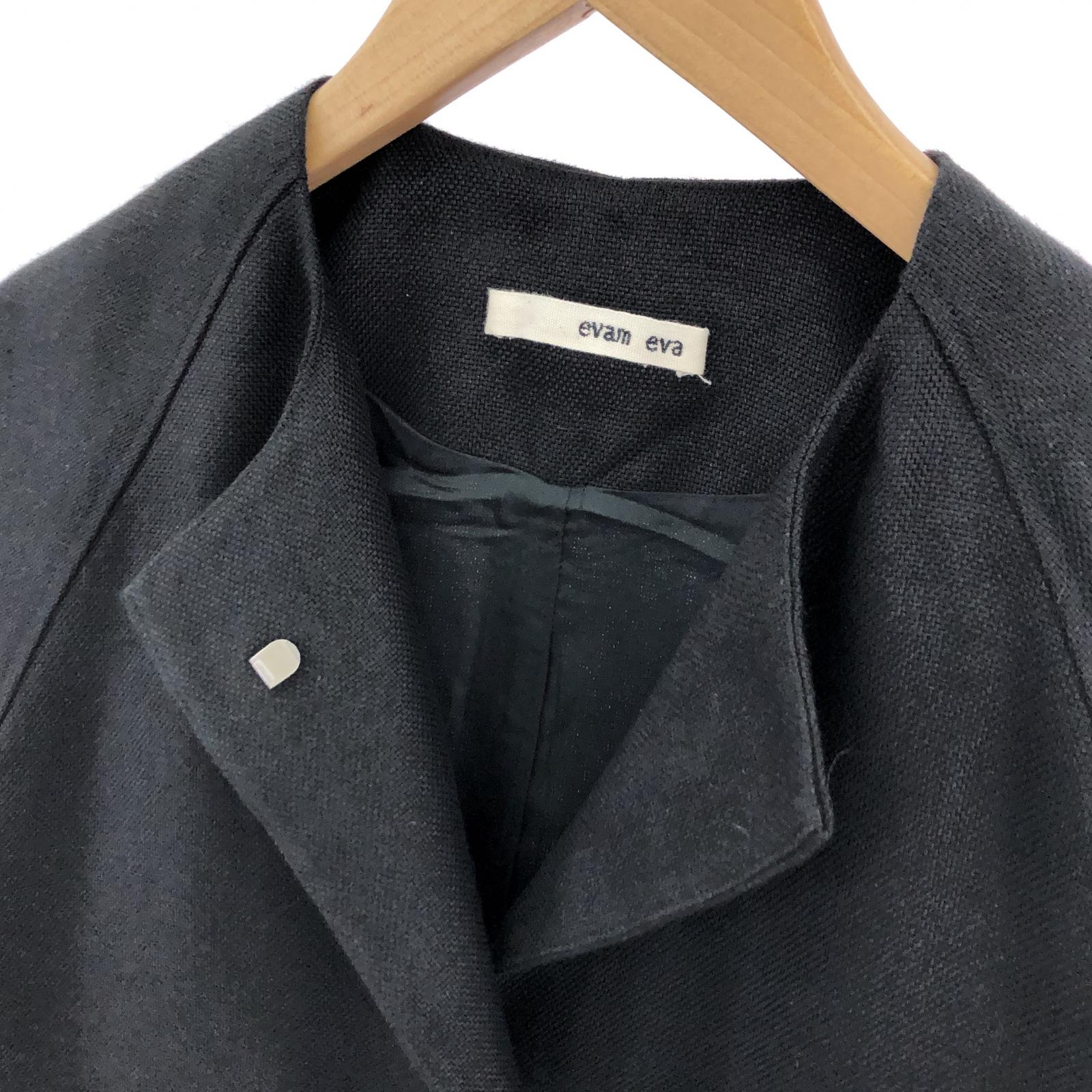 その他アウター evam eva linen alpaca coat ブラック