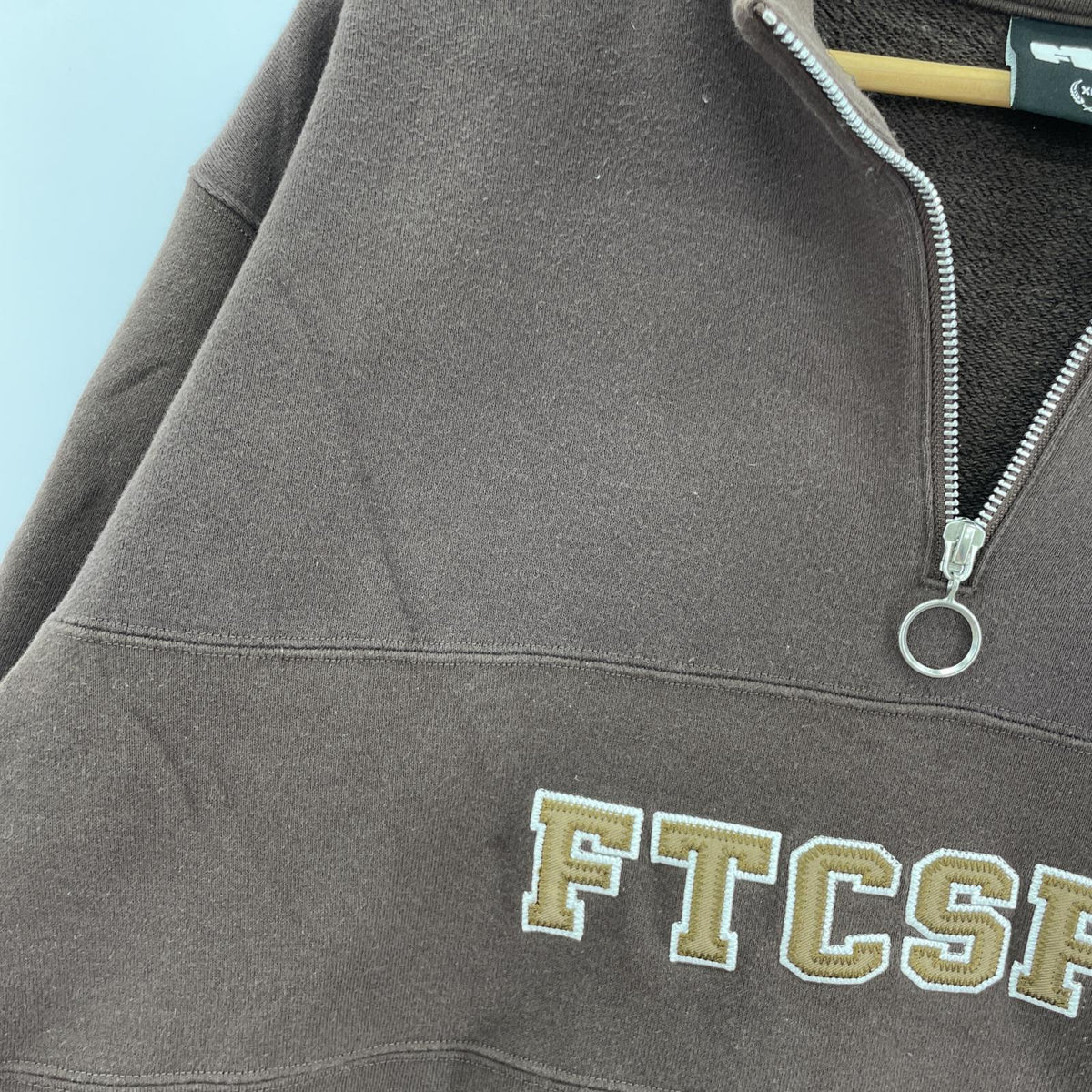 その他トップス FTC ハーフジップスウェット 茶 ブラウン