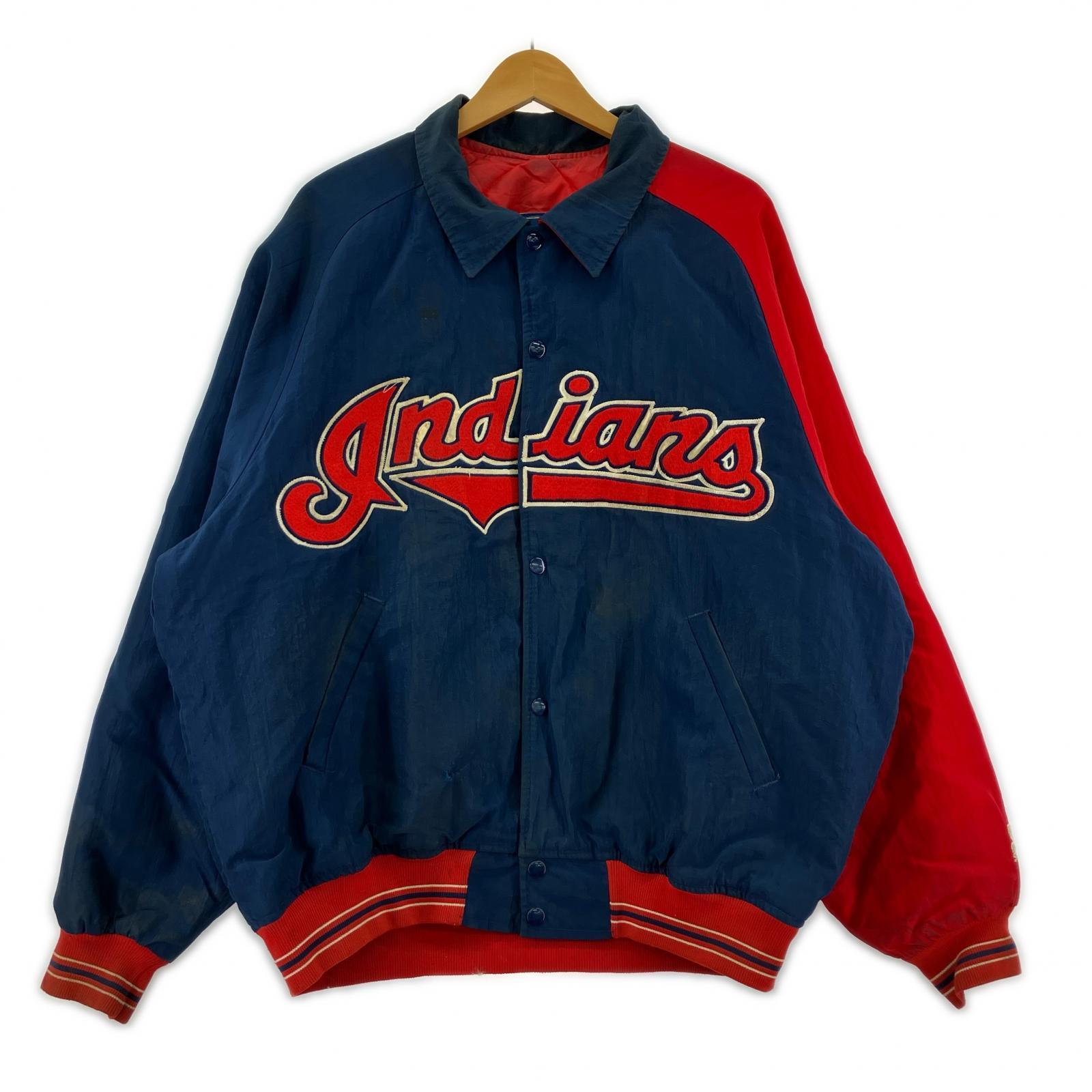 その他アウター OLD・VINTAGE Indians スタジャン (L) 紺/赤 L