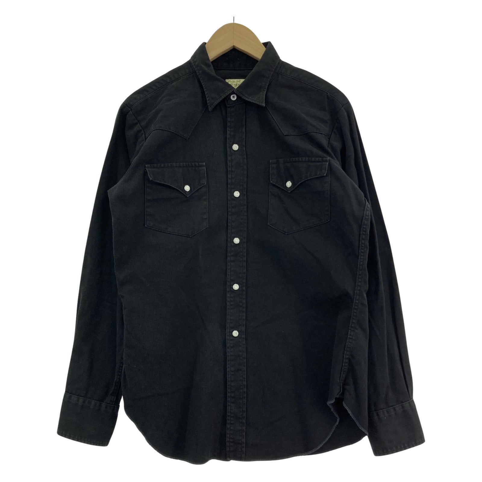 長袖シャツ WAREHOUSE 3030 PIQUE WESTERN SHIRTS(40)黒 40 ブラック