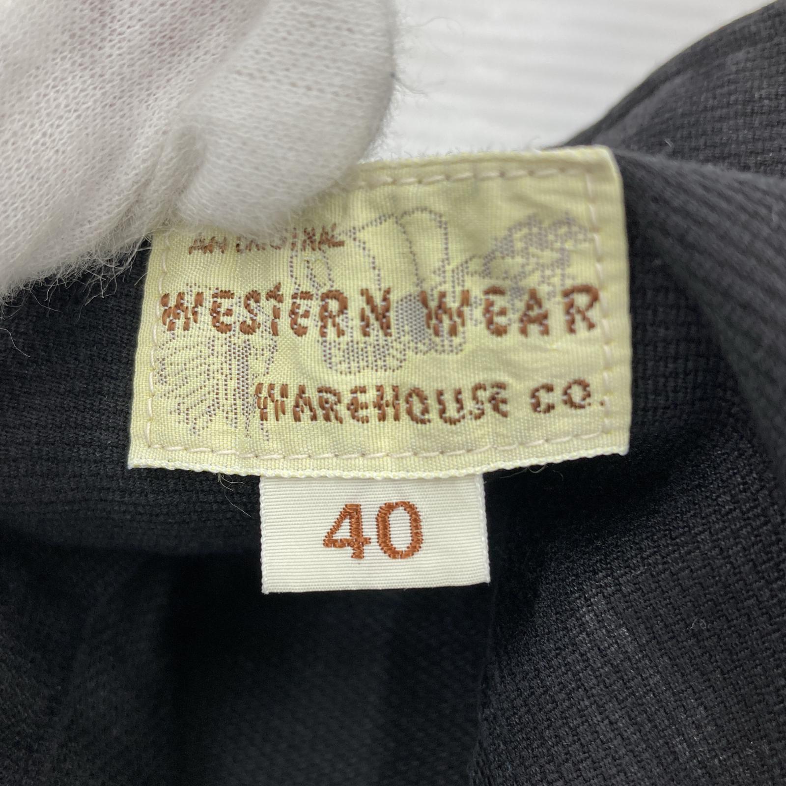 長袖シャツ WAREHOUSE 3030 PIQUE WESTERN SHIRTS(40)黒 40 ブラック