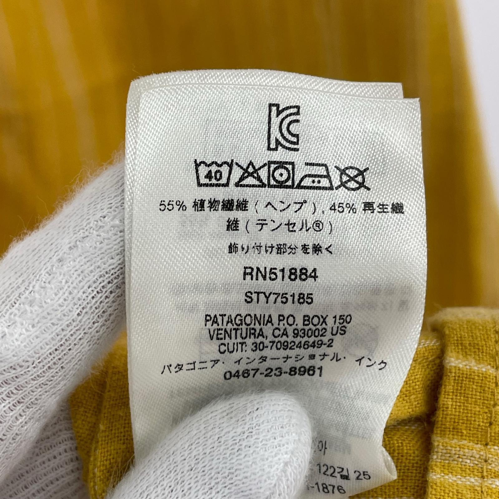 ワンピース patagonia N/Sロングワンピース 黄 XS 7 イエロー