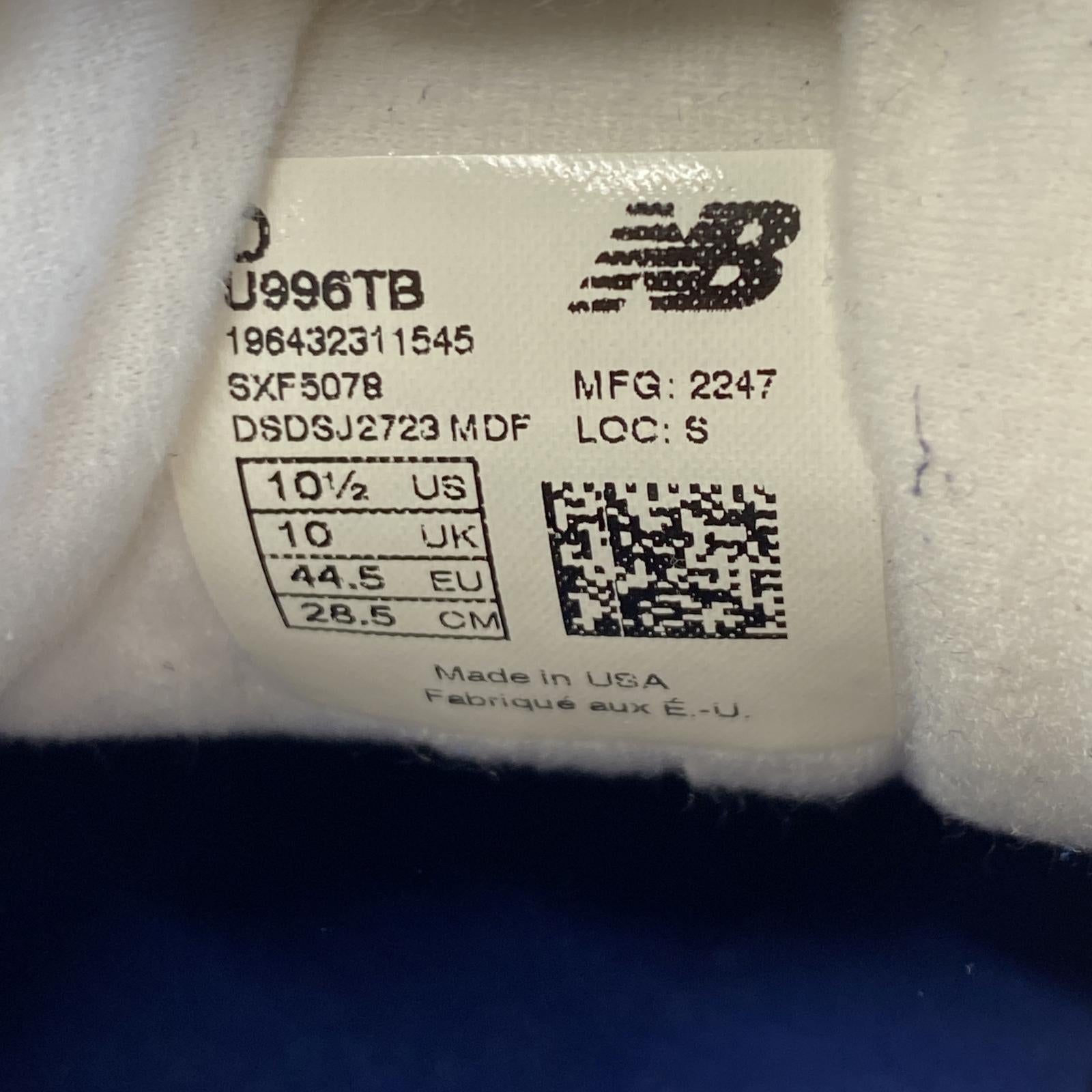 スニーカー NEW BALANCE USA製/U996TB 28.5㎝ 28.5cm (US10 1/2 UK10 EU47)