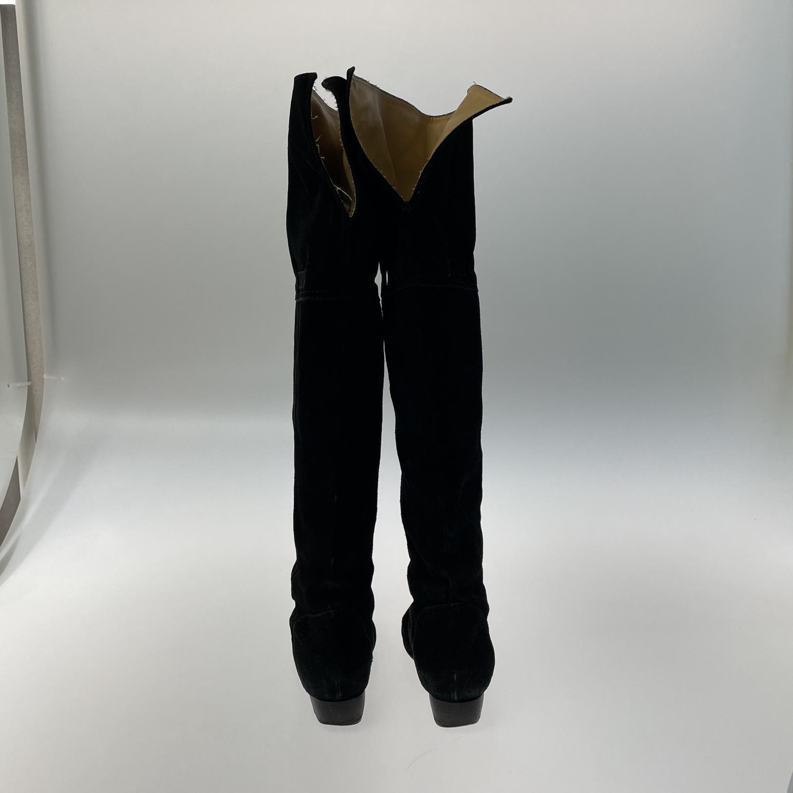 ブーツ FABIO RUSCONI スエードロングブーツ BLK (38) 38 ブラック