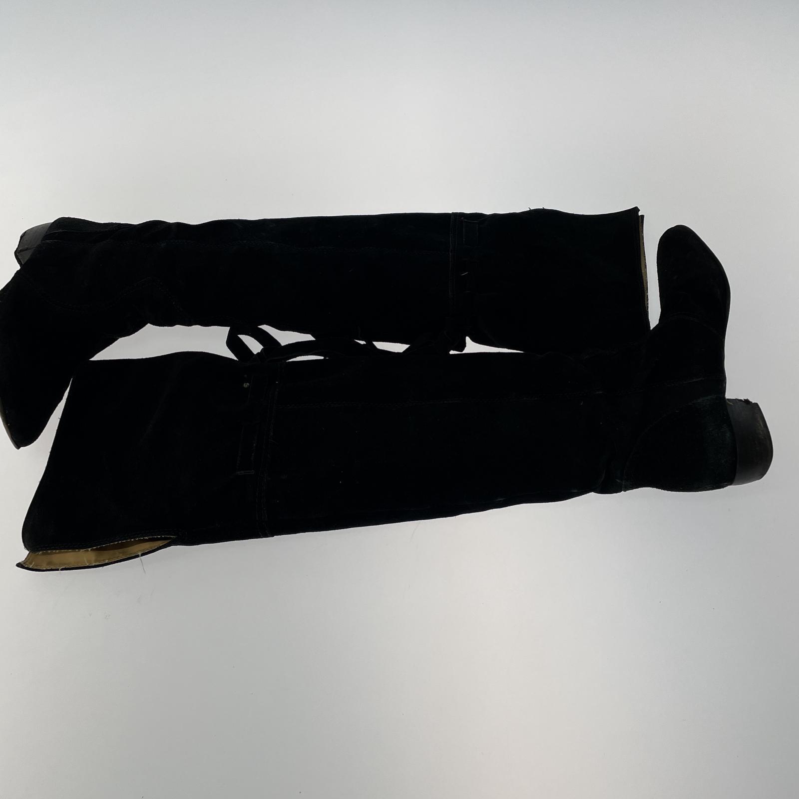 ブーツ FABIO RUSCONI スエードロングブーツ BLK (38) 38 ブラック