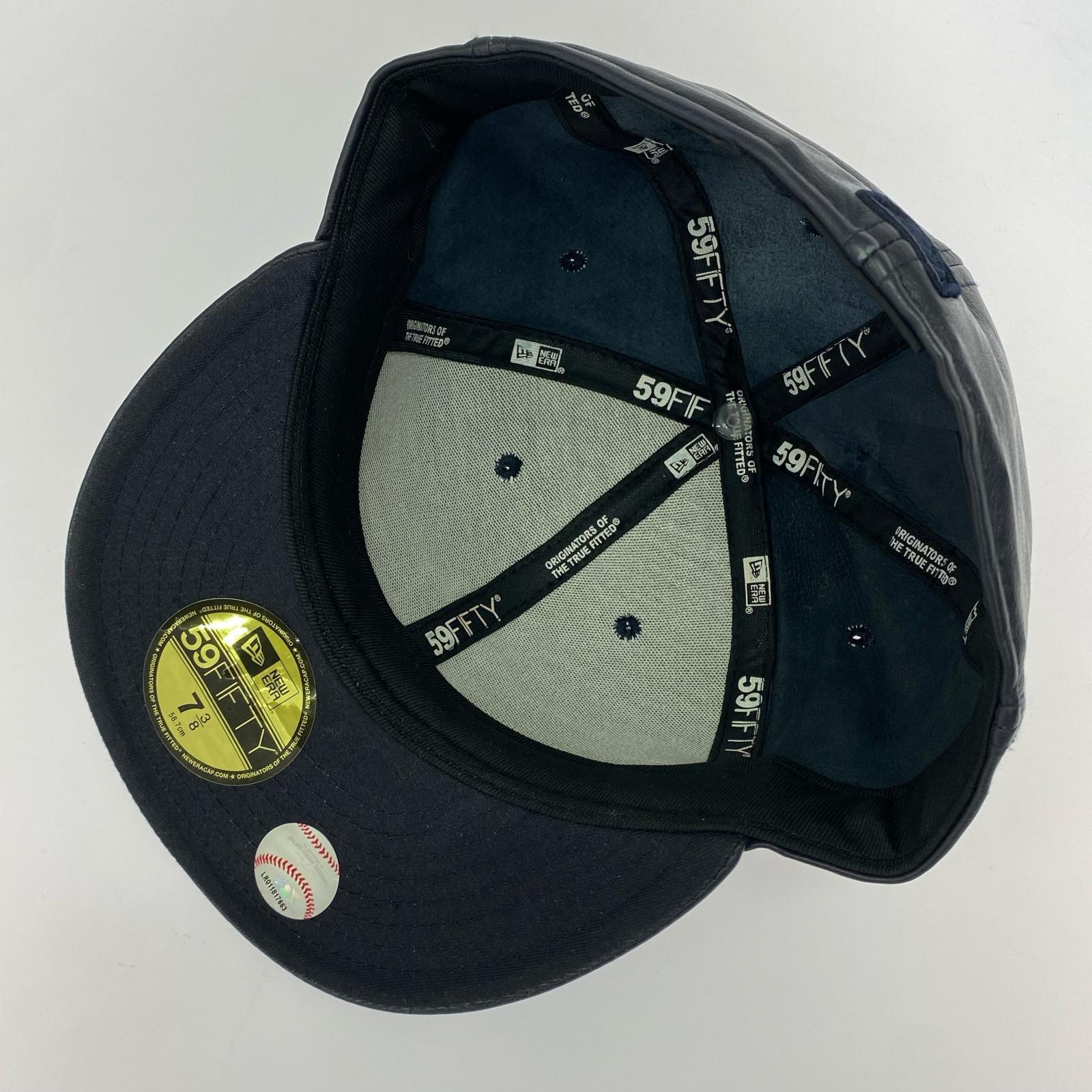 その他帽子 NEW ERA NY Yankees Leather BBキャップ 73/8 ネイビー