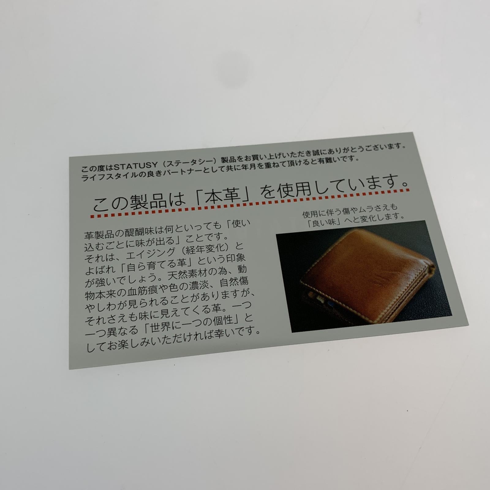 その他アクセサリー STATUSY レザーウォレット カーキ