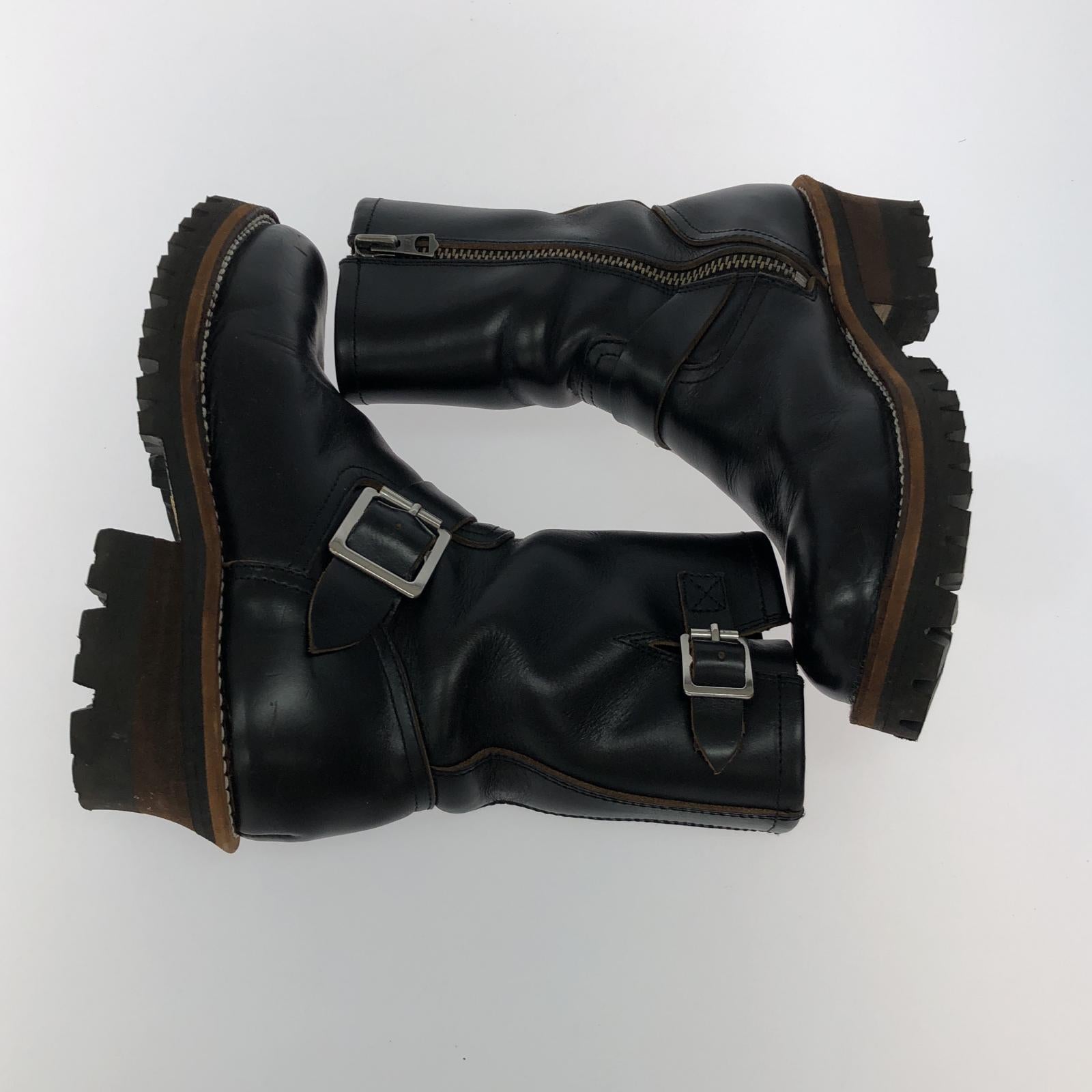 ブーツ Slow Wear Lion SIDE ZIP ENGINEER BOOTS OB-8595H SIZE:5E ブラック