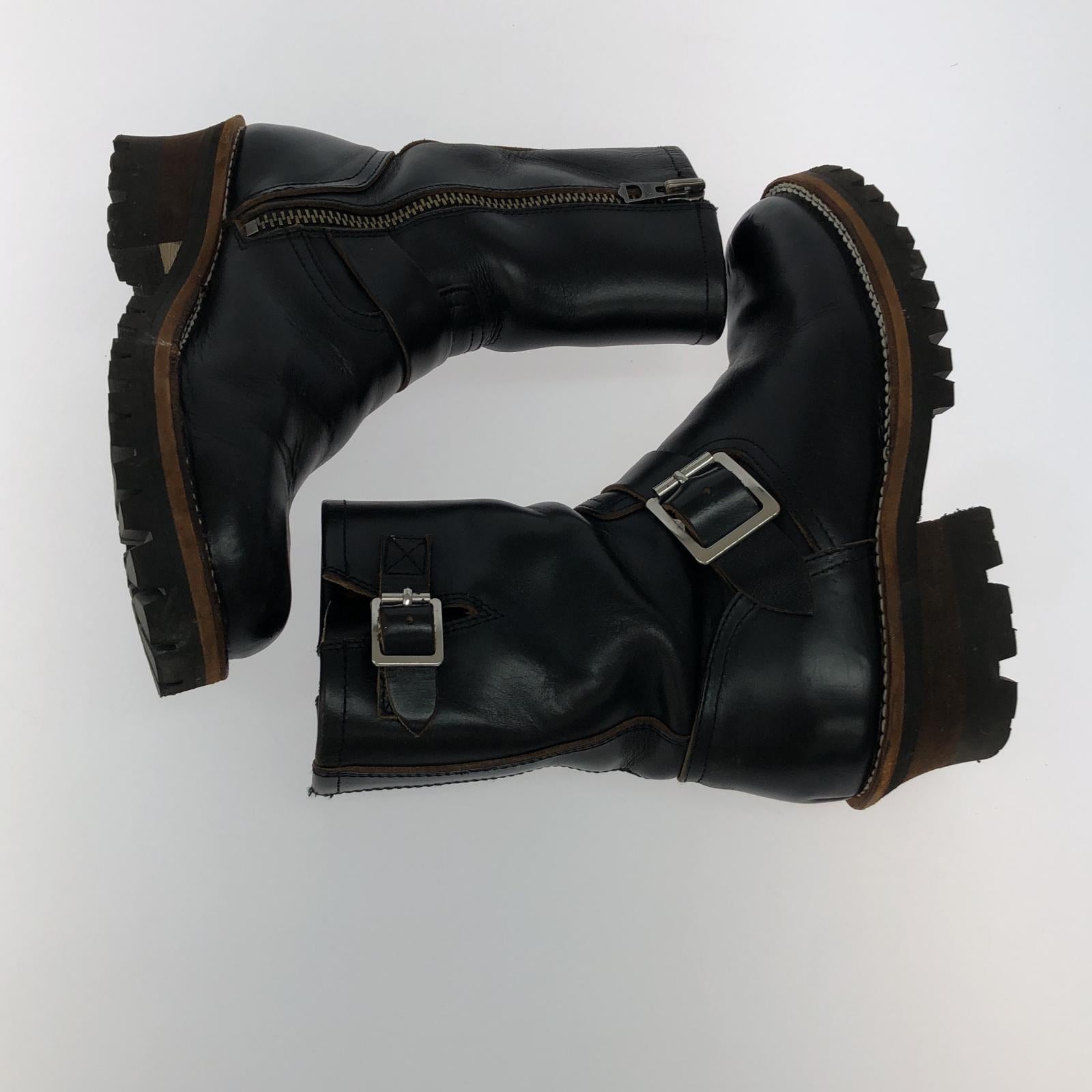 ブーツ Slow Wear Lion SIDE ZIP ENGINEER BOOTS OB-8595H SIZE:5E ブラック