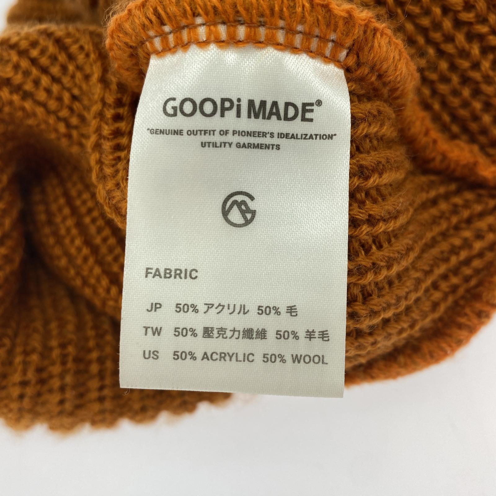 その他帽子 GOOPiMADE ロゴ刺繍 ビーニー オレンジ ブラウン