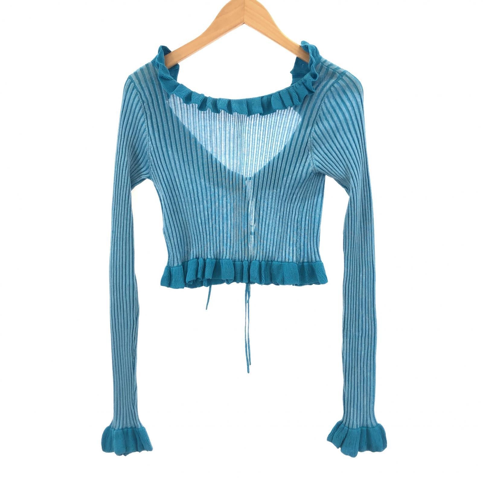 その他トップス JOSE MOON RAFFLE KNIT TOPS カーディガン F ブルー フリー ブルー