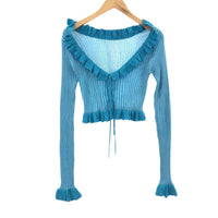 その他トップス JOSE MOON RAFFLE KNIT TOPS カーディガン F ブルー フリー ブルー