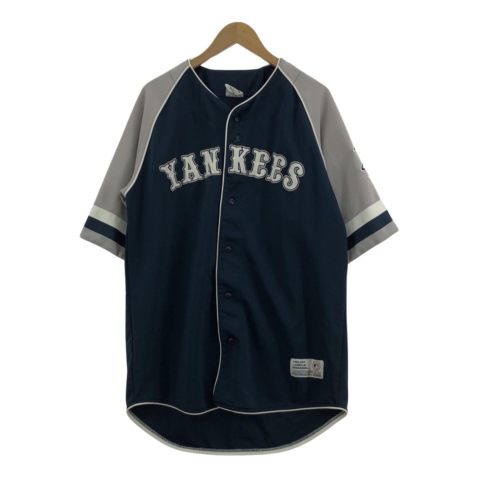 長袖シャツ YANKEES ベースボールシャツ (L) ネイビー L
