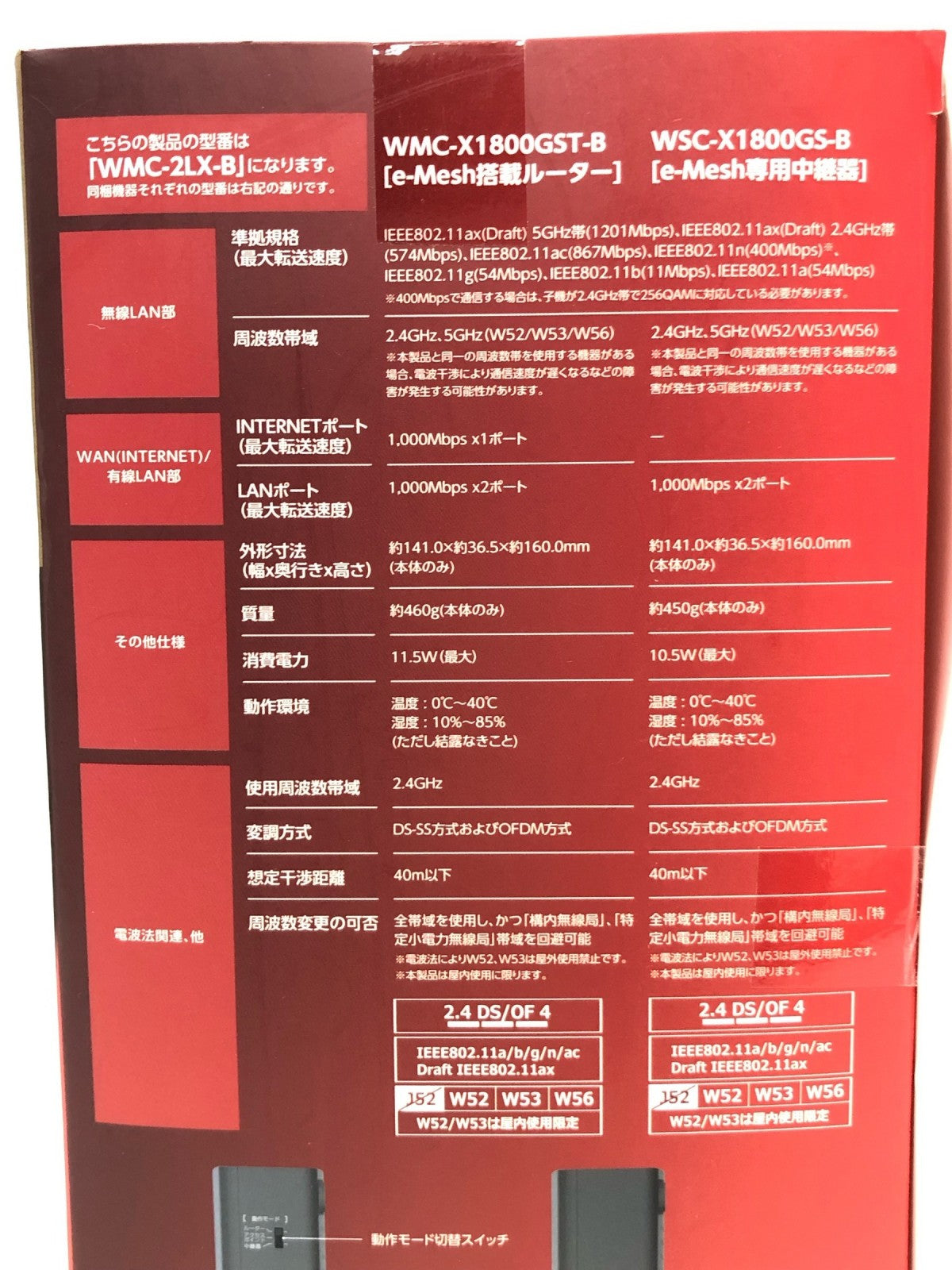 エレコム/e-Meshルーター/WMC-2LX-B/Wi-Fi 6対応 WMC-2LX-B パソコン
