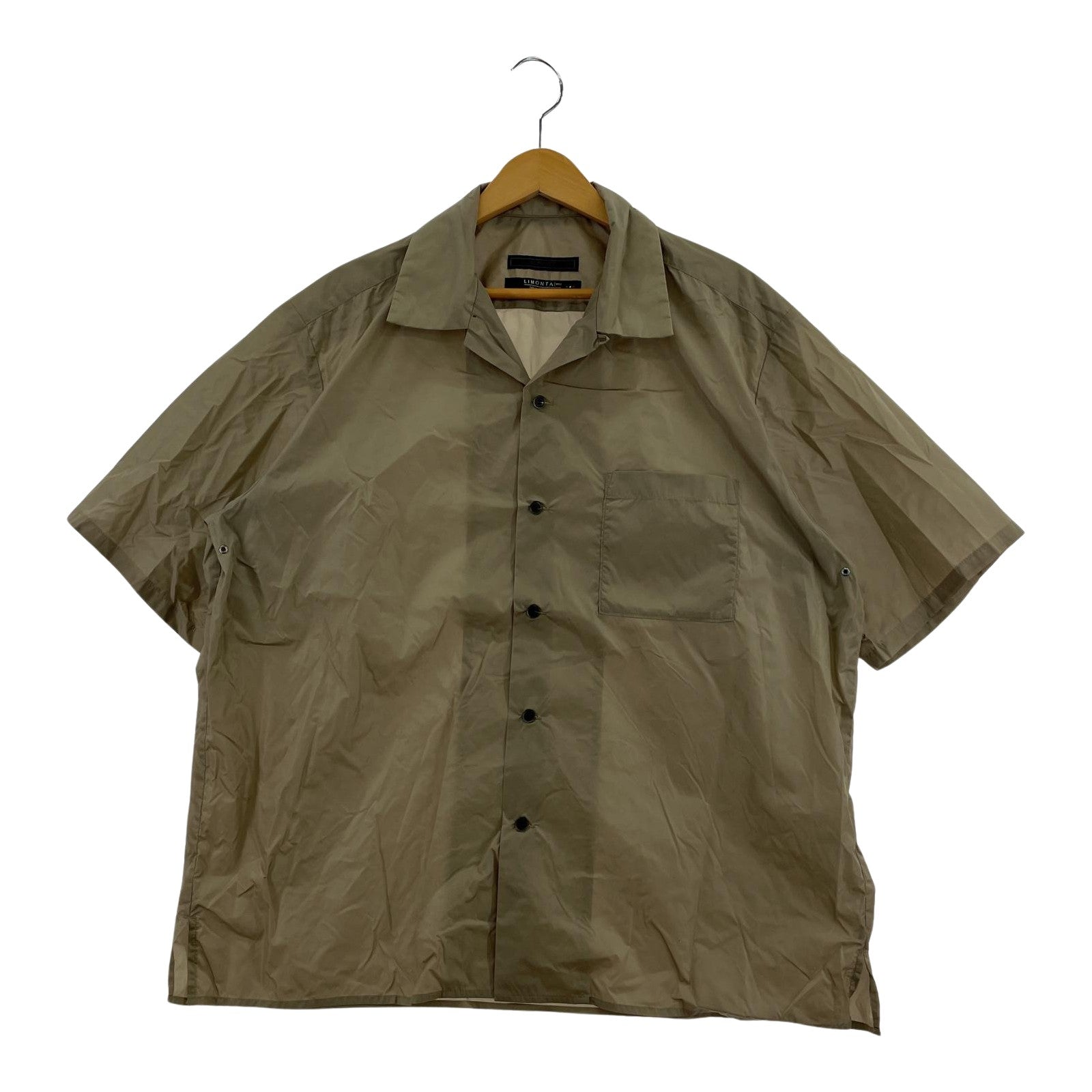 半袖シャツ LIMONTA NYLON S/S OPEN COLLAR BAGGY SHIRT カーキ (M) M ベージュ