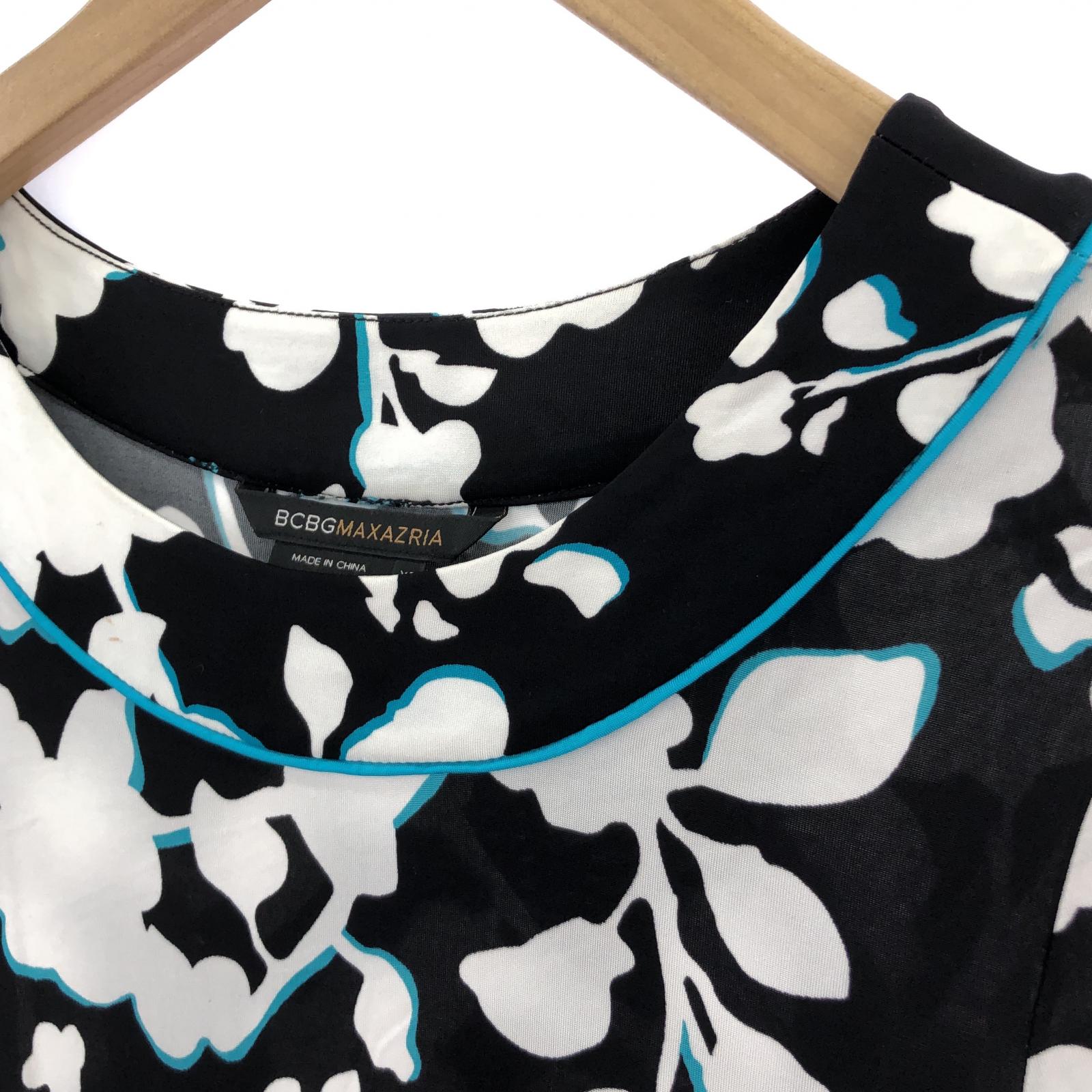 ワンピース BCBGMAXAZRIA 花柄ワンピース XS ブラック