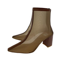 ブーツ ELIN TULLE SHORT BOOTS/シースルーブーツ 35(1/2) 11905-36-0201-2745 ブラウン