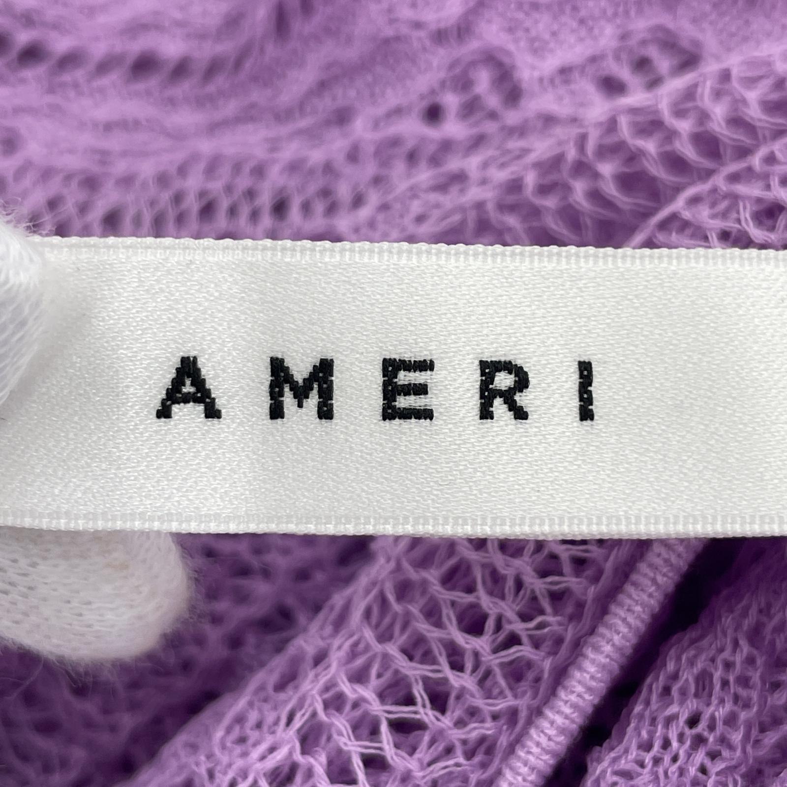 その他トップス AMERI L/S レースニットブラウス パープル F パープル