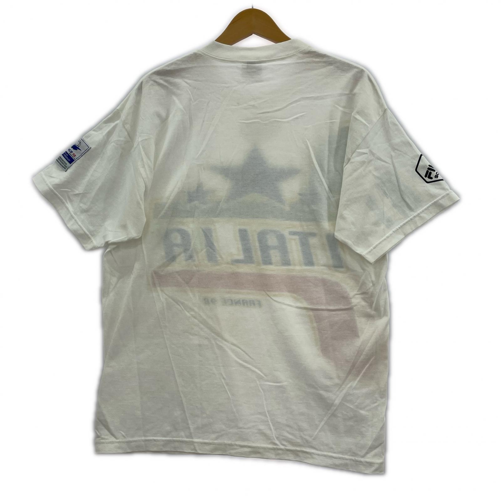 その他トップス FILA 98年 USA製 イタリア代表 S/SプリントTee 白 M ホワイト