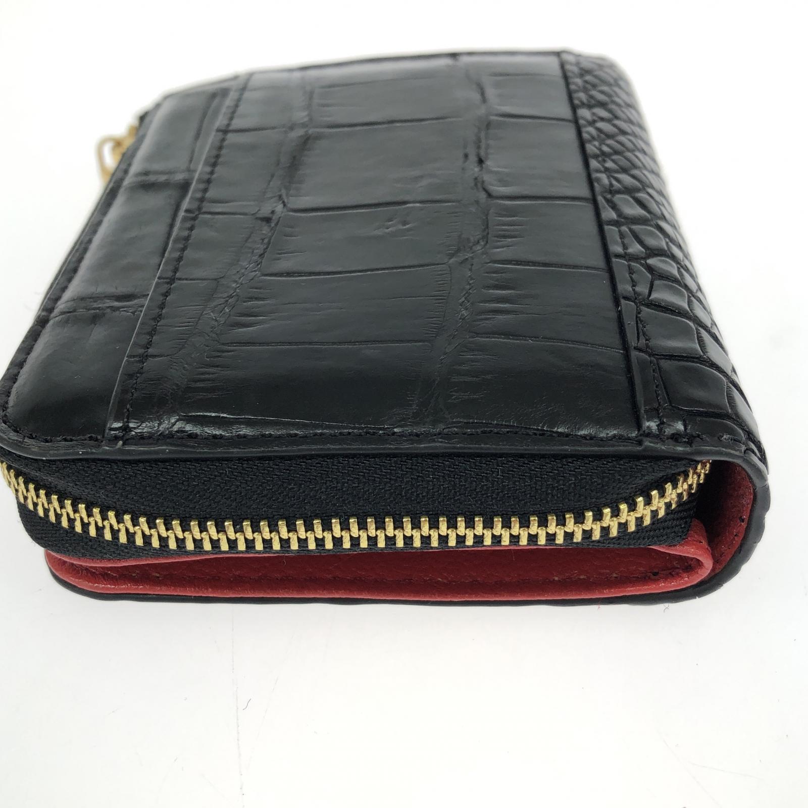 コインケース クロコダイル コンパクトウォレット BLK ブラック