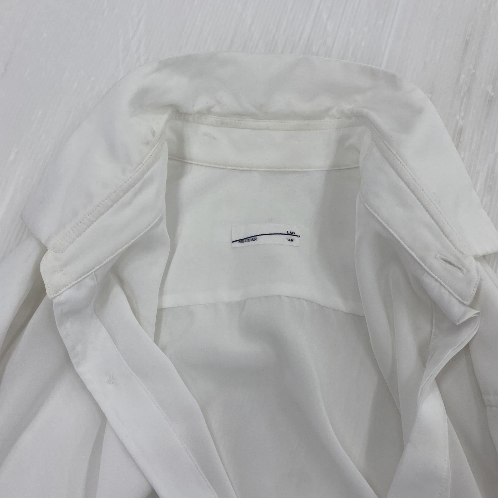 長袖シャツ LAD MUSICIAN L/S ロングシャツ 白 (46 ホワイト
