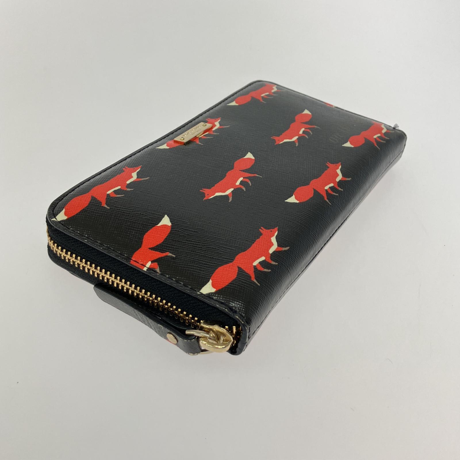 コインケース kate spade new york cedar street foxes lacey 長財布 ブラック