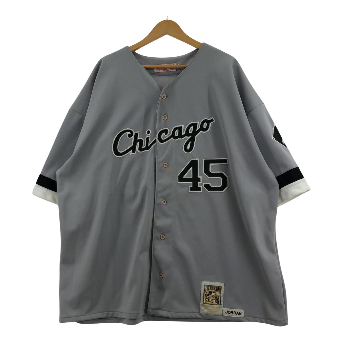 長袖シャツ mitchell&ness ベースボールシャツ ホワイトソックス マイケルジョーダン 4XL グレー