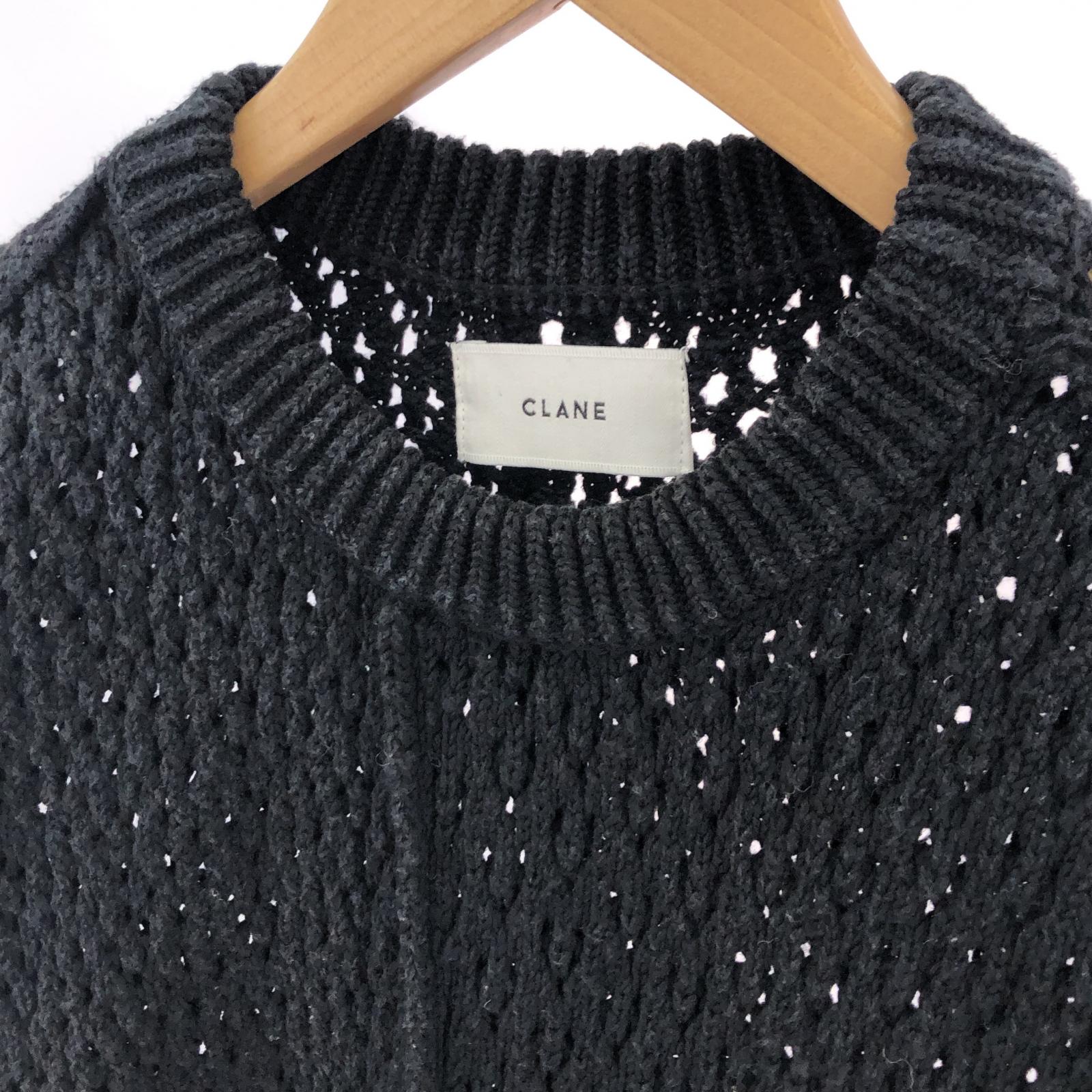 その他トップス CLANE ニットカットソー 黒 1 ブラック