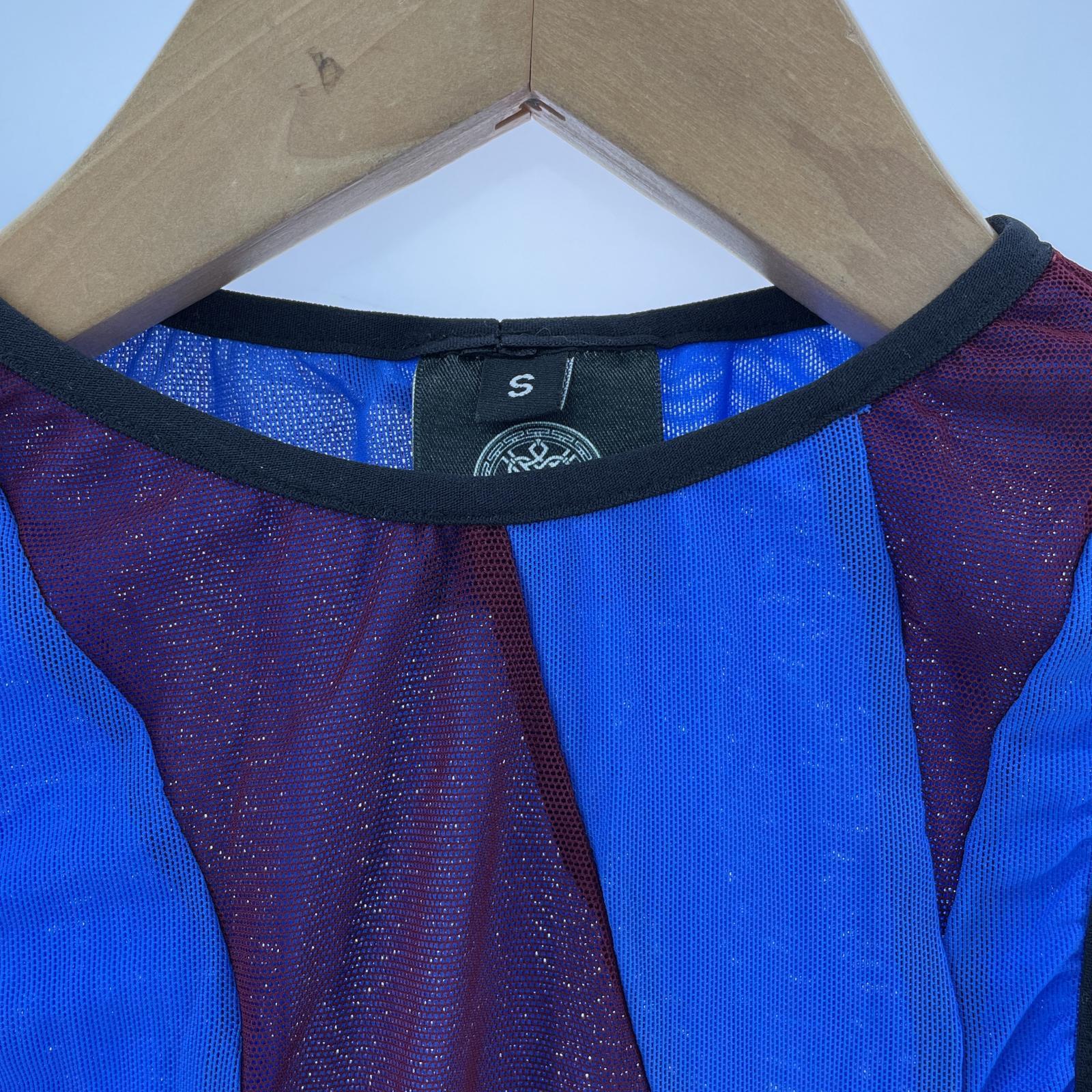 その他トップス Christiana Hadjipapa BLUE&BURGUNDY LEOTARD ボディスーツ S ブルー S ブルー