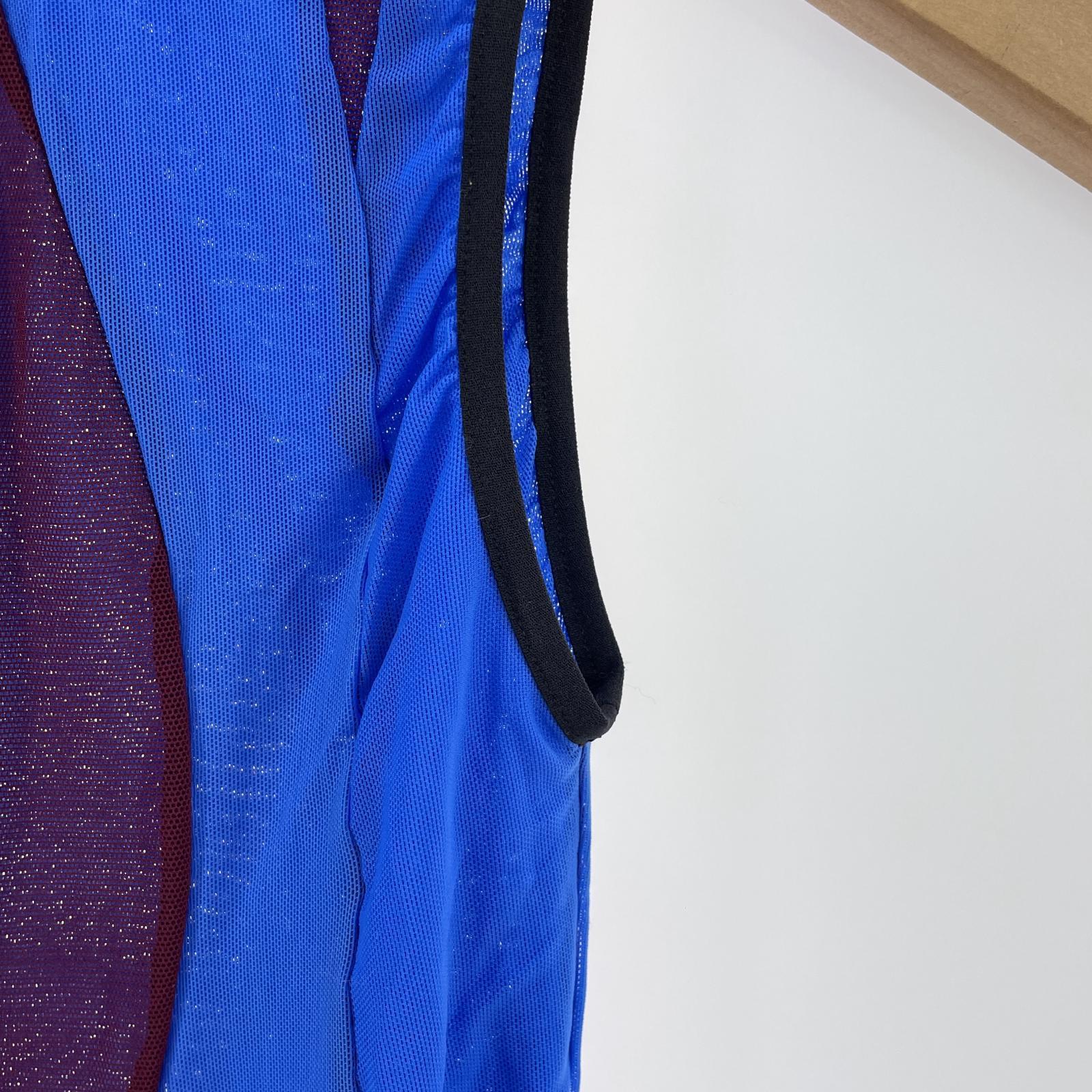 その他トップス Christiana Hadjipapa BLUE&BURGUNDY LEOTARD ボディスーツ S ブルー S ブルー